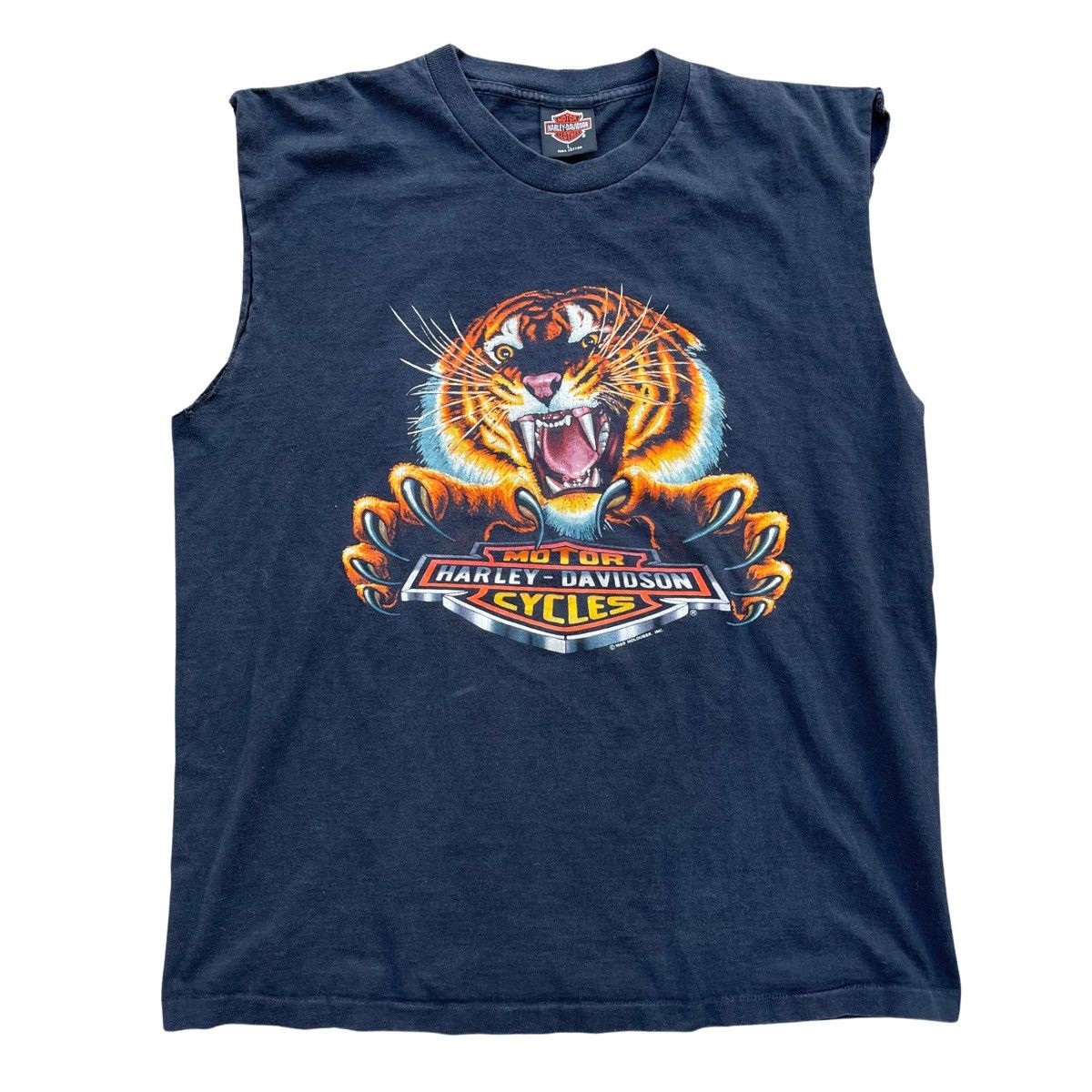 【Harley-Davidson】Tiger Print Tシャツ Harley Davidson Flame Tiger 90s ハーレー タイガー フレイム T