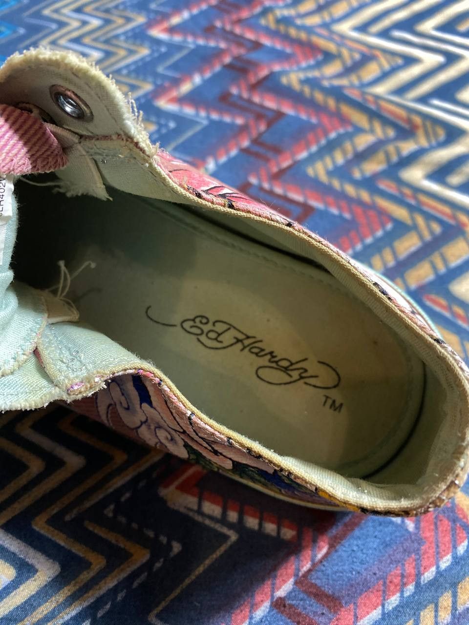 Ed Hardy Ed hardy low top sneakers tattoo stile y2k pink Size US 7 / IT 37 - 2 Thumbnail