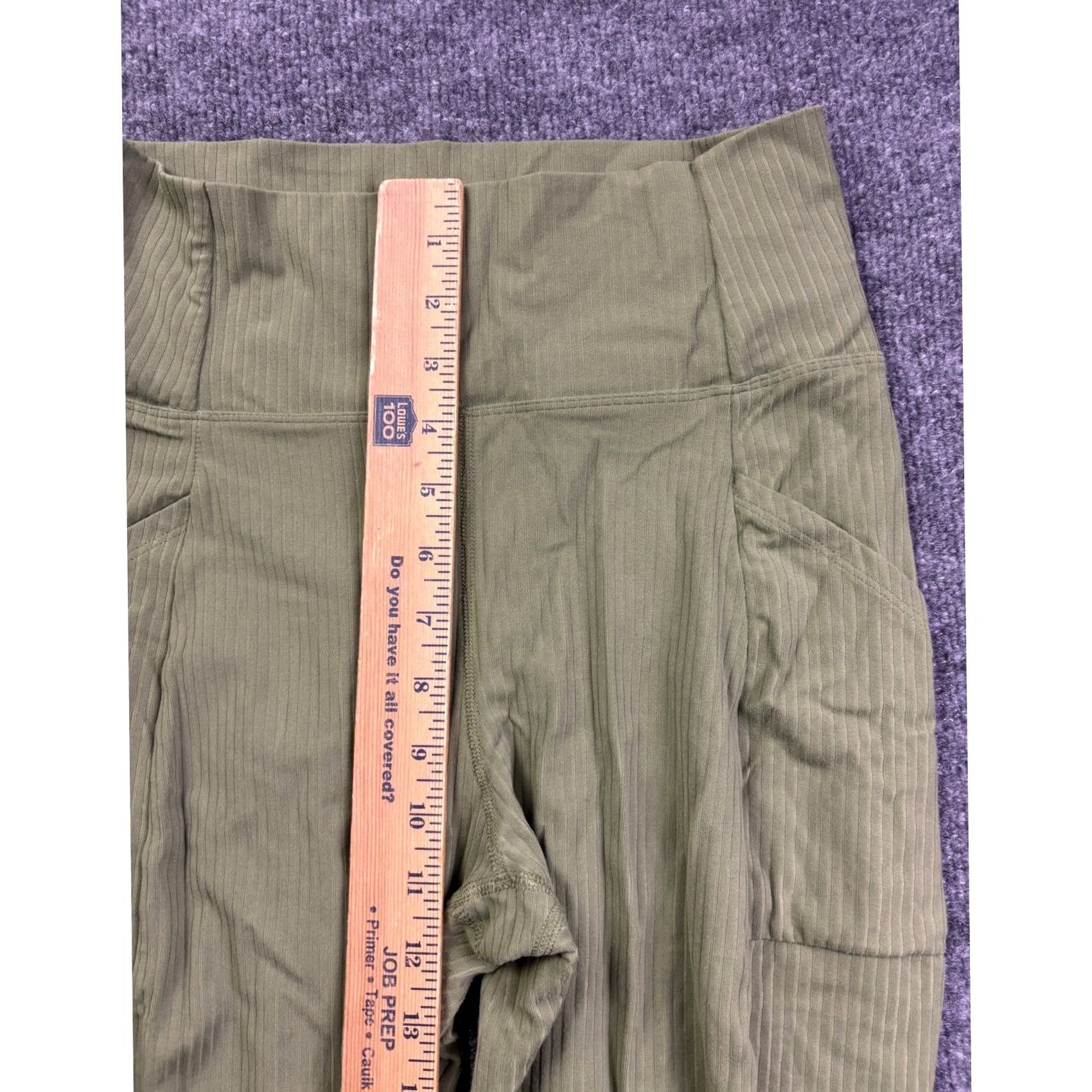Vintage REI Co-op Leggings Womens Medium Green Ribbed High Rise Pockets Athletic 62382 Size 27" / US 4 / IT 40 - 4 Thumbnail