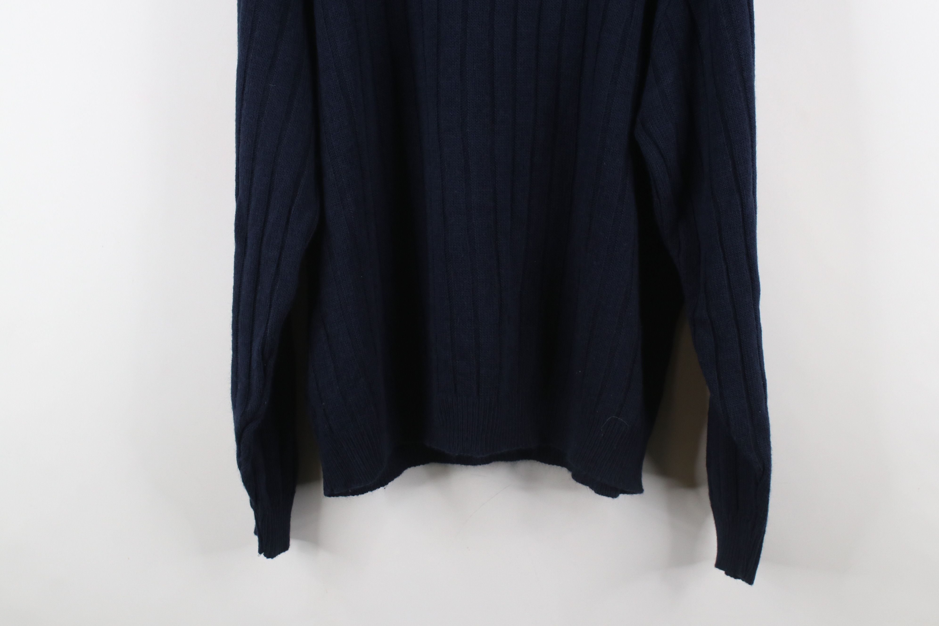 Vintage Vintage 90s Streetwear Ribbed Knit Crewneck Sweater Navy USA Size XXL / US 16-18 / IT 52-54 - 9 Thumbnail