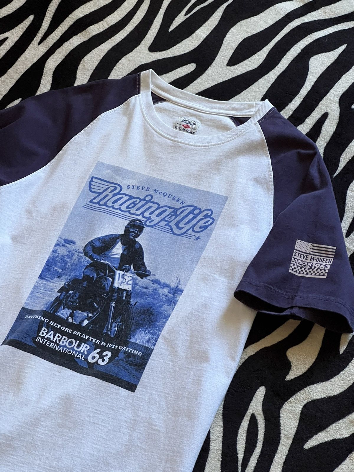 Barbour Barbour International Steve McQueen Triumph Racing tees 1963 Size US L / EU 52-54 / 3 - 7 Thumbnail