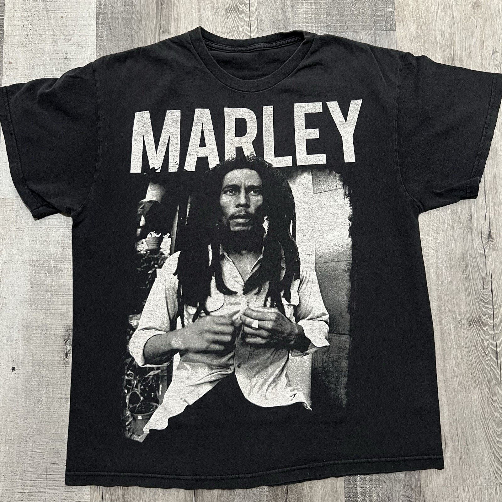 Zion Rootswear Zion Bob Marley Faded Black Big Graphic Reggae Band Tee Size US M / EU 48-50 / 2 - 1 Thumbnail