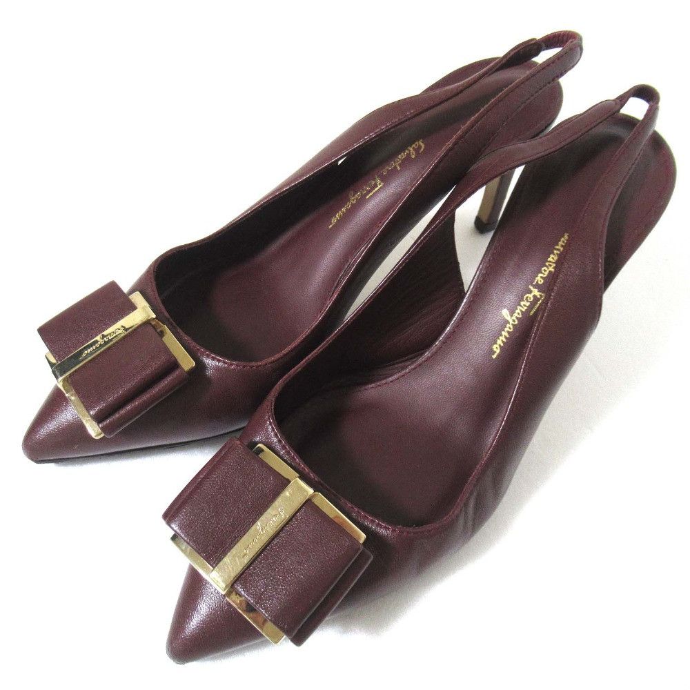 Salvatore Ferragamo Salvatore Ferragamo Salvatore Ferragamo High Heel Ribbon Slingback Mule Leather Shoes DUTY FREE for USA Size ONE SIZE - 1 Thumbnail