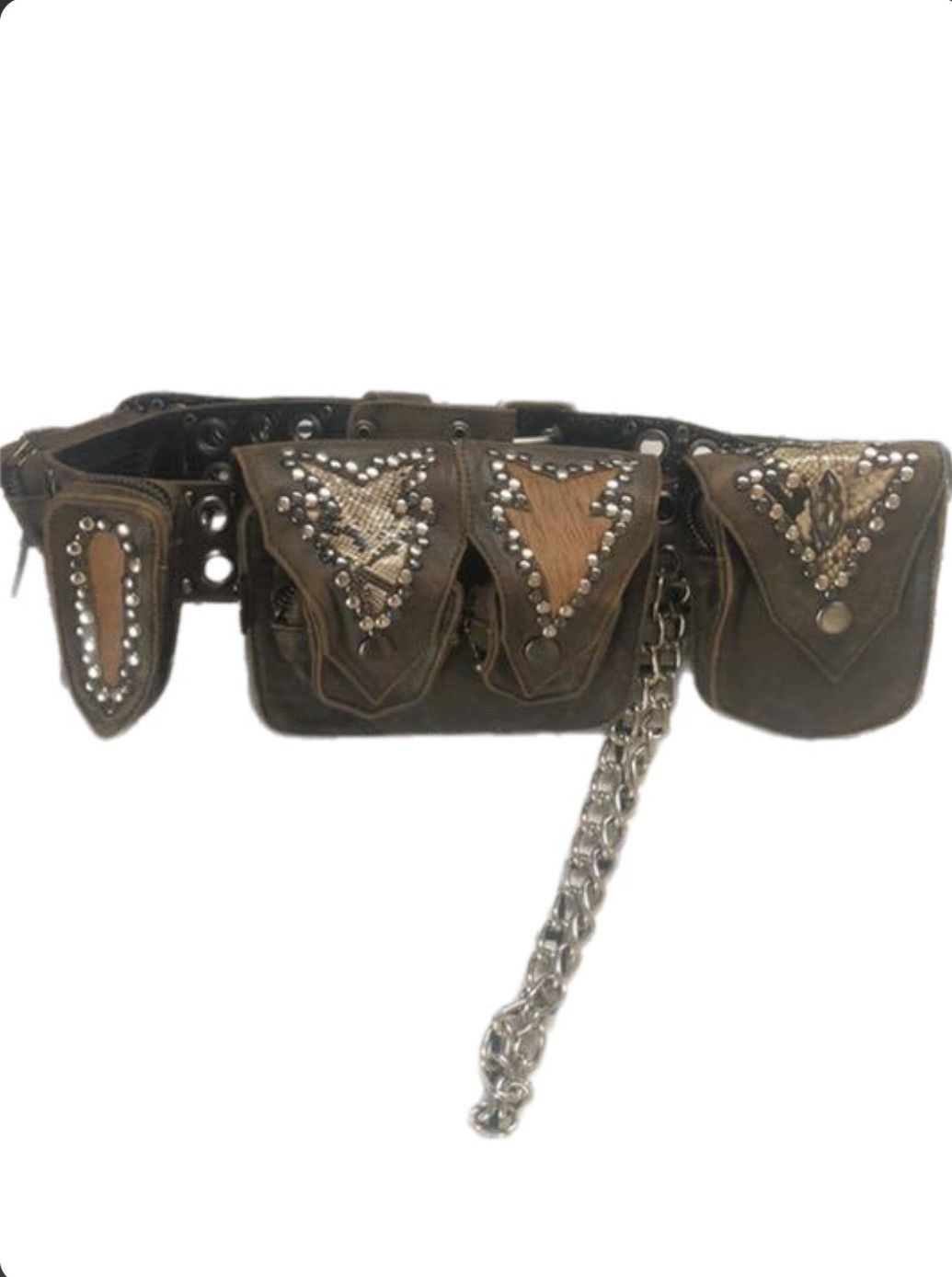 image of 14Th Addiction x Kmrii Western Python Belt in Brown, Men's