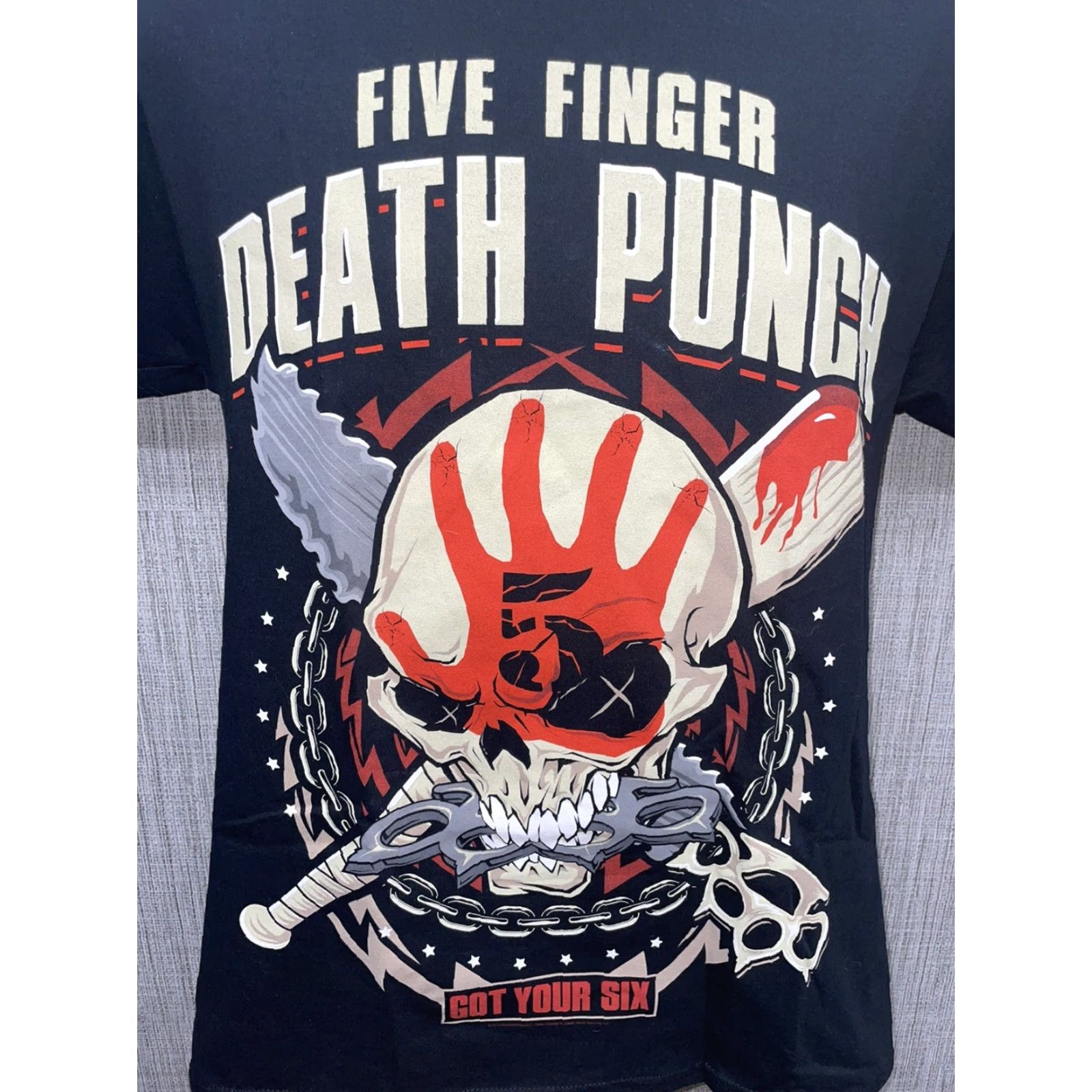 Gildan Five Finger Death Punch Tour Tee Black Graphic T-Shirt Mens M Size US M / EU 48-50 / 2 - 2 Thumbnail