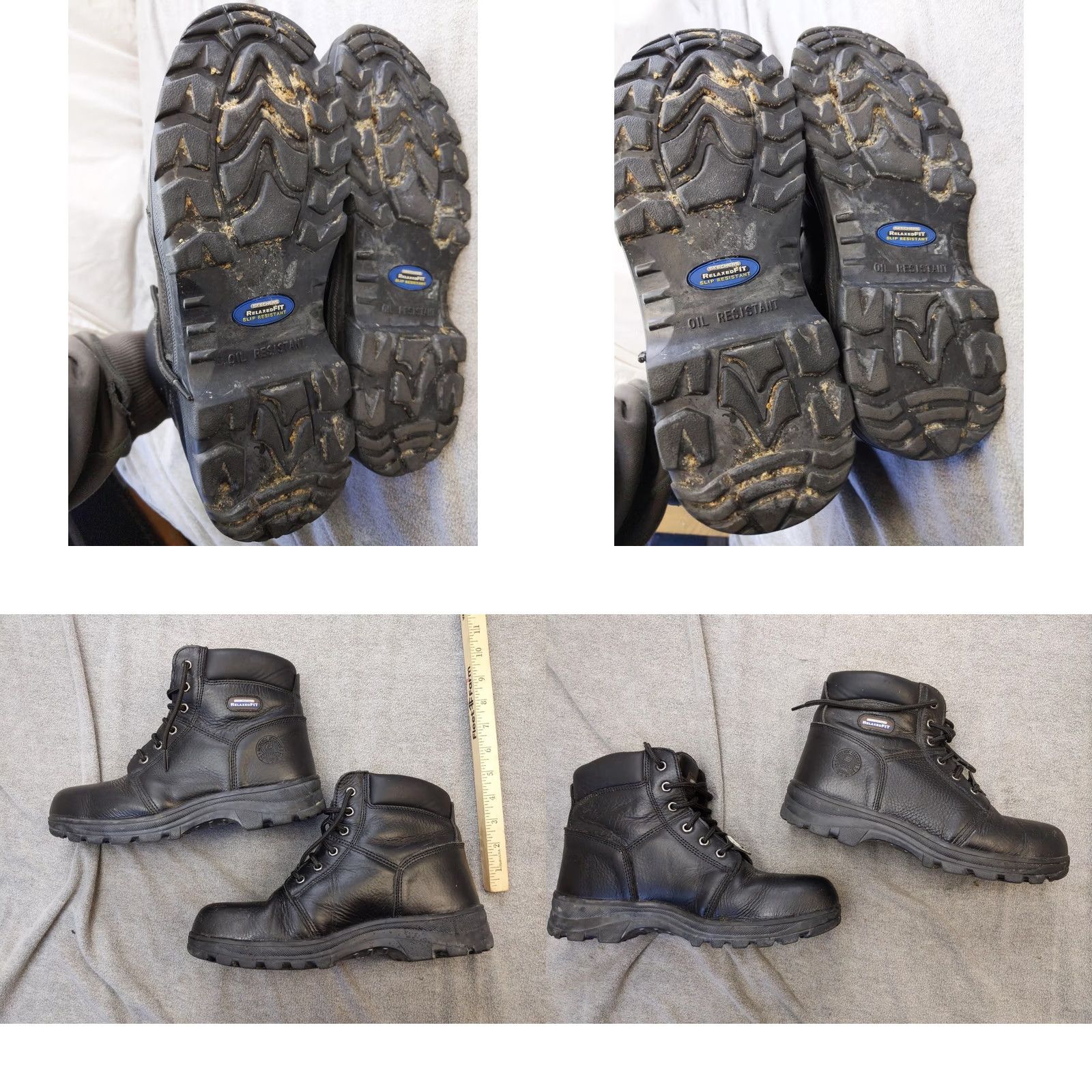 SKECHERS Skechers Boots Womens Size 11 Black Leather Ankle Steel Toe Work 76561 Combat Size US 11 / IT 41 - 8 Thumbnail