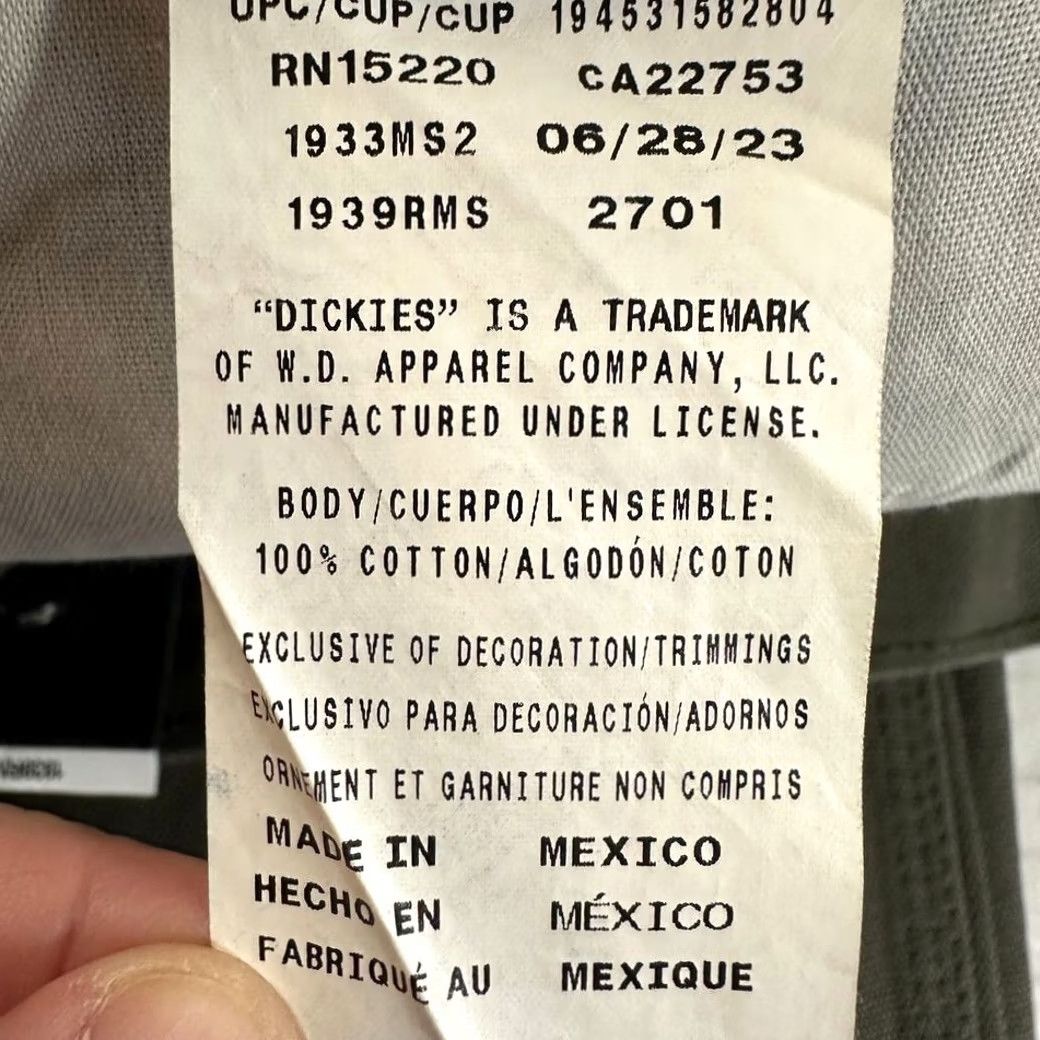 Dickies Dickies Carpenter Jeans Mens 40X34 Canvas Olive Workwear Straight Adult Jeans Waist 40 Inseam 34 Cotton Ripstop Zipper Button Pockets Size US 40 / EU 56 - 4 Thumbnail