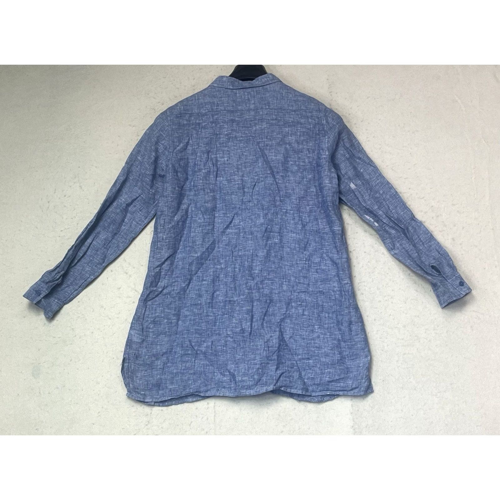 Vintage Garnet Hill Shirt Blue Button Down PP Women Linen Size XXS / US 00 / IT 34 - 2 Thumbnail
