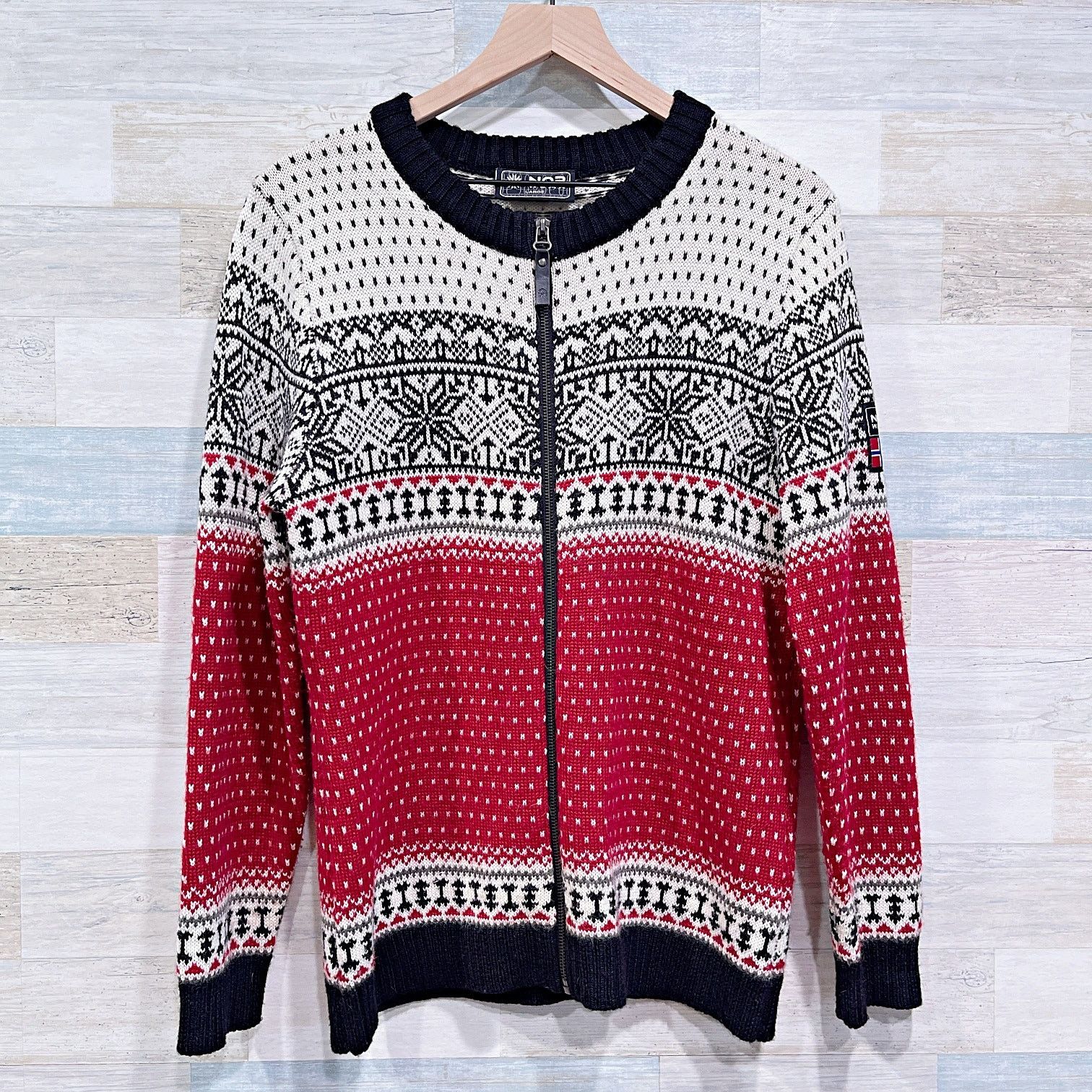 Vintage NORWEAR Vintage Wool Nordic Full Zip Ski Sweater Women Large Size L / US 10 / IT 46 - 1 Thumbnail