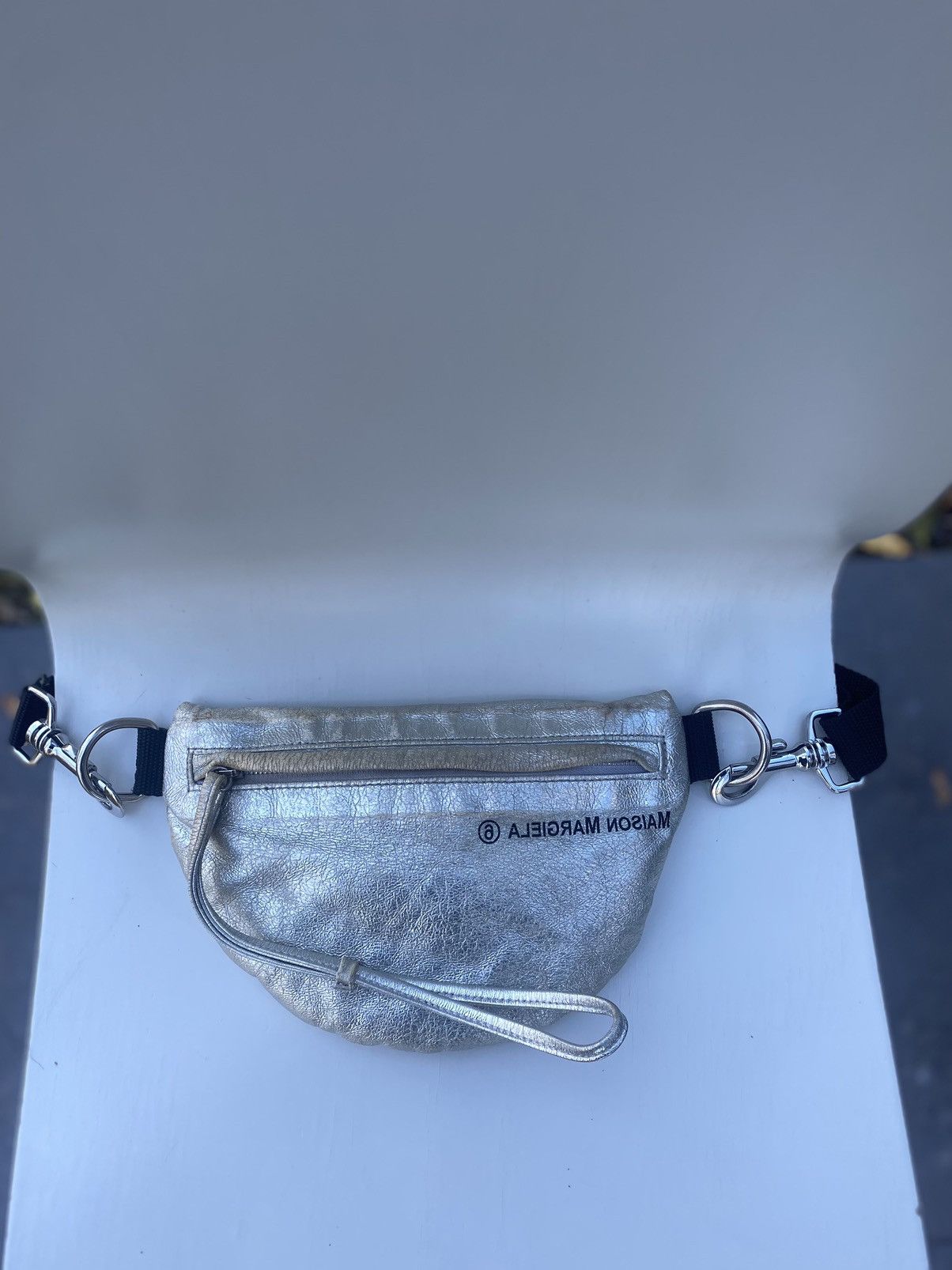 Maison Margiela MAISON MARGIELA TWO COMPARTMENT BUM BAG - SILVER Size ONE SIZE - 13 Thumbnail