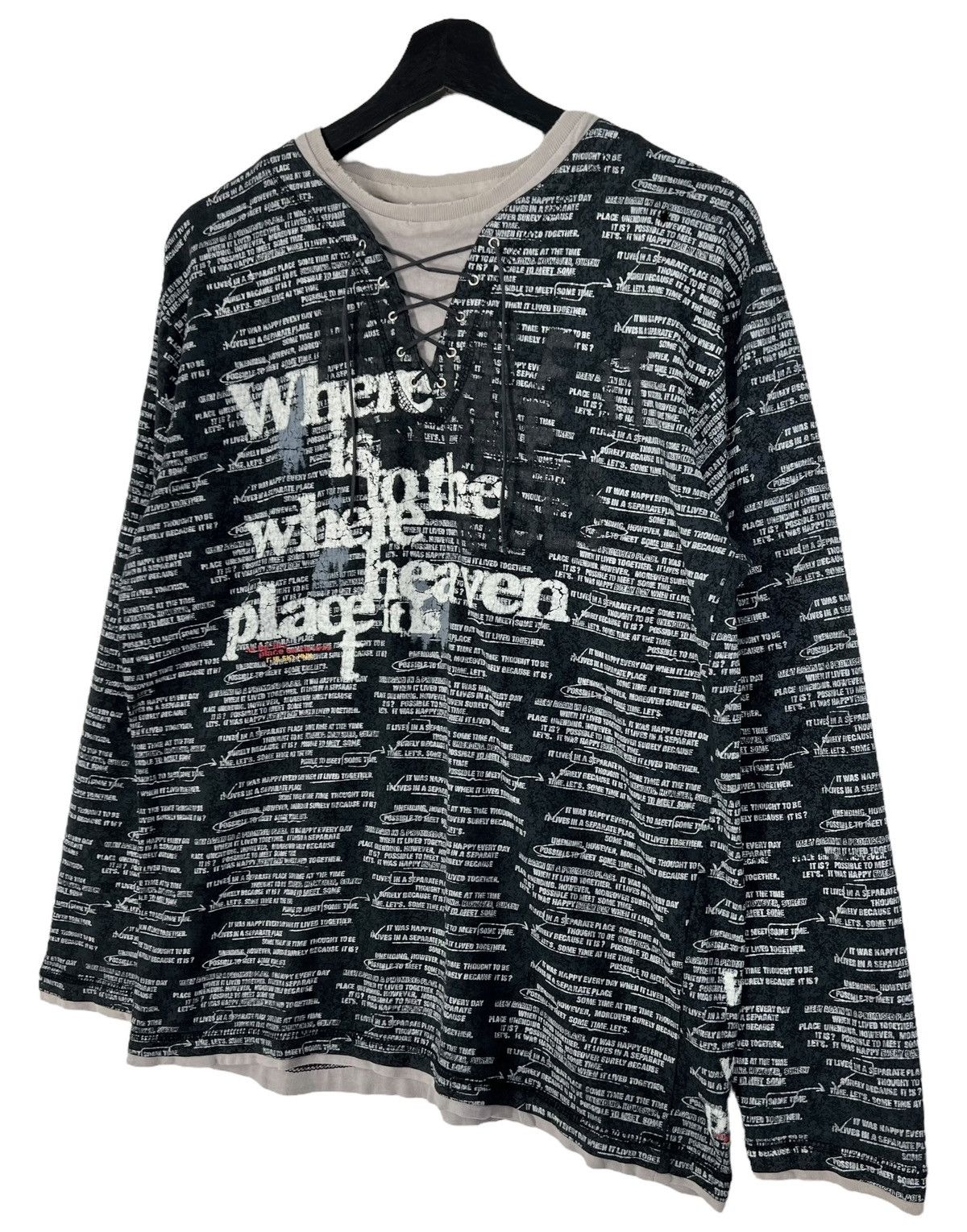Japanese Brand × Vintage Y2k Distressed Vintage Oblo Noted Punk Layer Long Sleeve tee Size US M / EU 48-50 / 2 - 3 Thumbnail