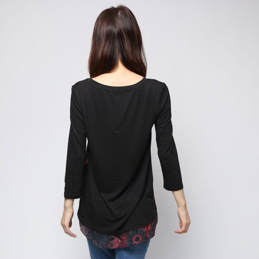 Designer × Desigual Desigual Wmns Black Red Floral 3/4 Sleeve Blouse Graphic Top Size L / US 10 / IT 46 - 3 Thumbnail