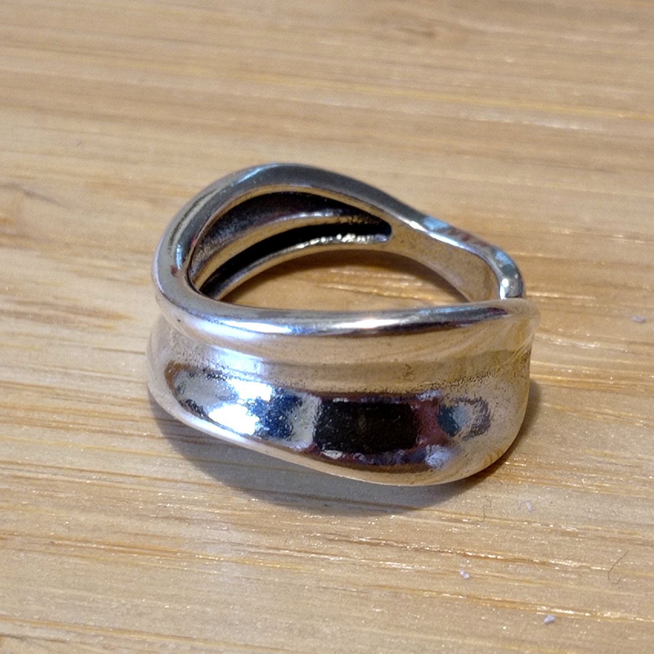 Designer × Vintage Punk Shine Asymmetric Float 925 Silver Ring Unique Rave Size ONE SIZE - 4 Thumbnail