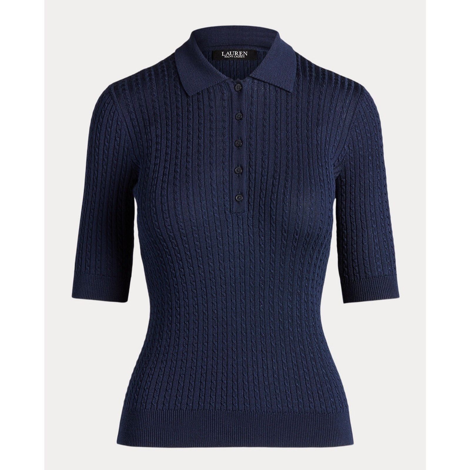 Polo Ralph Lauren NWT Polo Ralph Lauren Cable-Knit Polo Sweater Navy Woman XS Size XS / US 0-2 / IT 36-38 - 6 Thumbnail