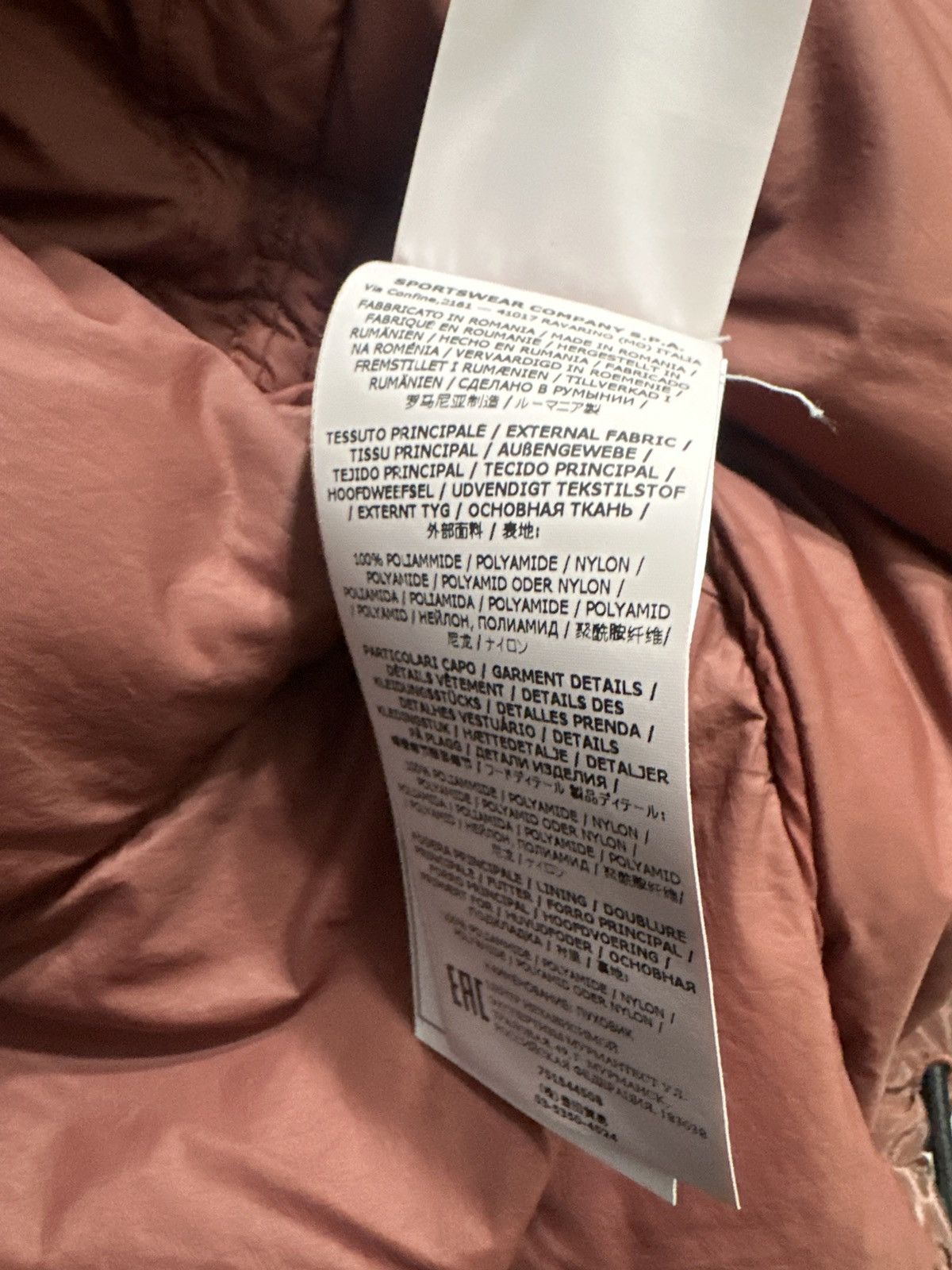 Stone Island red brick puffer