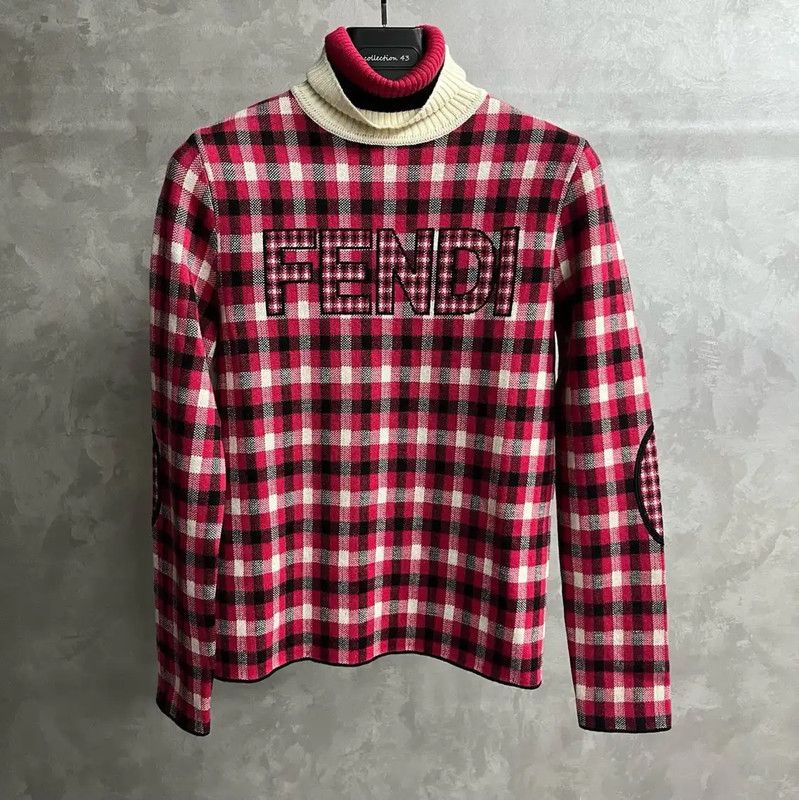 Fendi Red Women's Knit Sweater Size M 0089