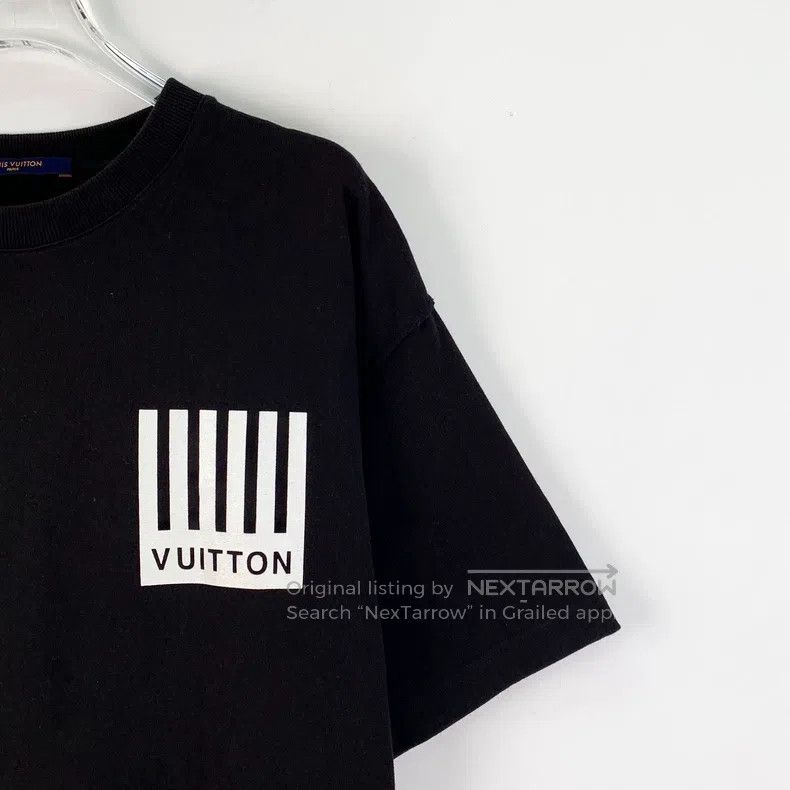 Louis Vuitton Louis Vuitton Black logo monogrammed cotton crew neck shor Size US L / EU 52-54 / 3 - 3 Thumbnail