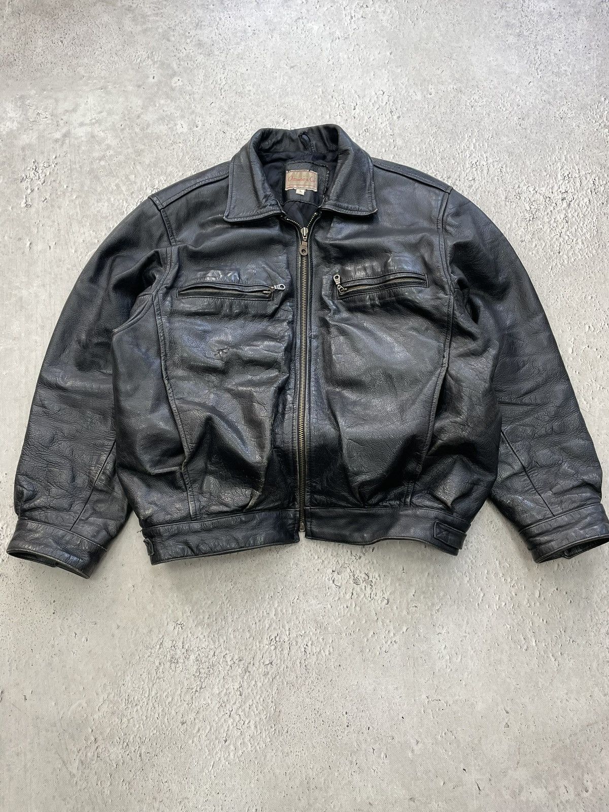 Schott Schott style Leather Baggy Jacket Moto opium harley davidson Size US L / EU 52-54 / 3 - 1 Thumbnail