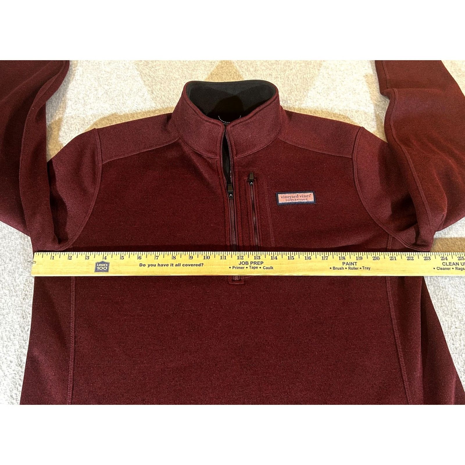 Vineyard Vines Vineyard Vines Pullover Mens L Sweatshirt 1/4 Zip Mock Neck Fleece Red Long Sleeve Logo Pocket Size US L / EU 52-54 / 3 - 3 Thumbnail