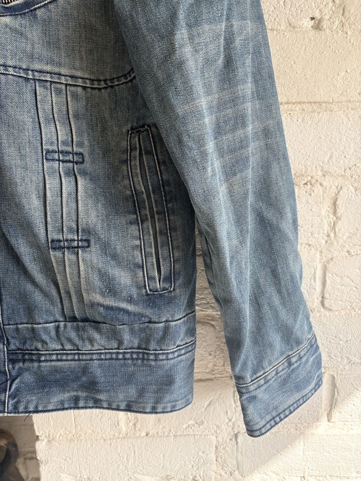 Vintage Vintage Washed Denim Biker Jacket Size L Size US M / EU 48-50 / 2 - 16 Thumbnail