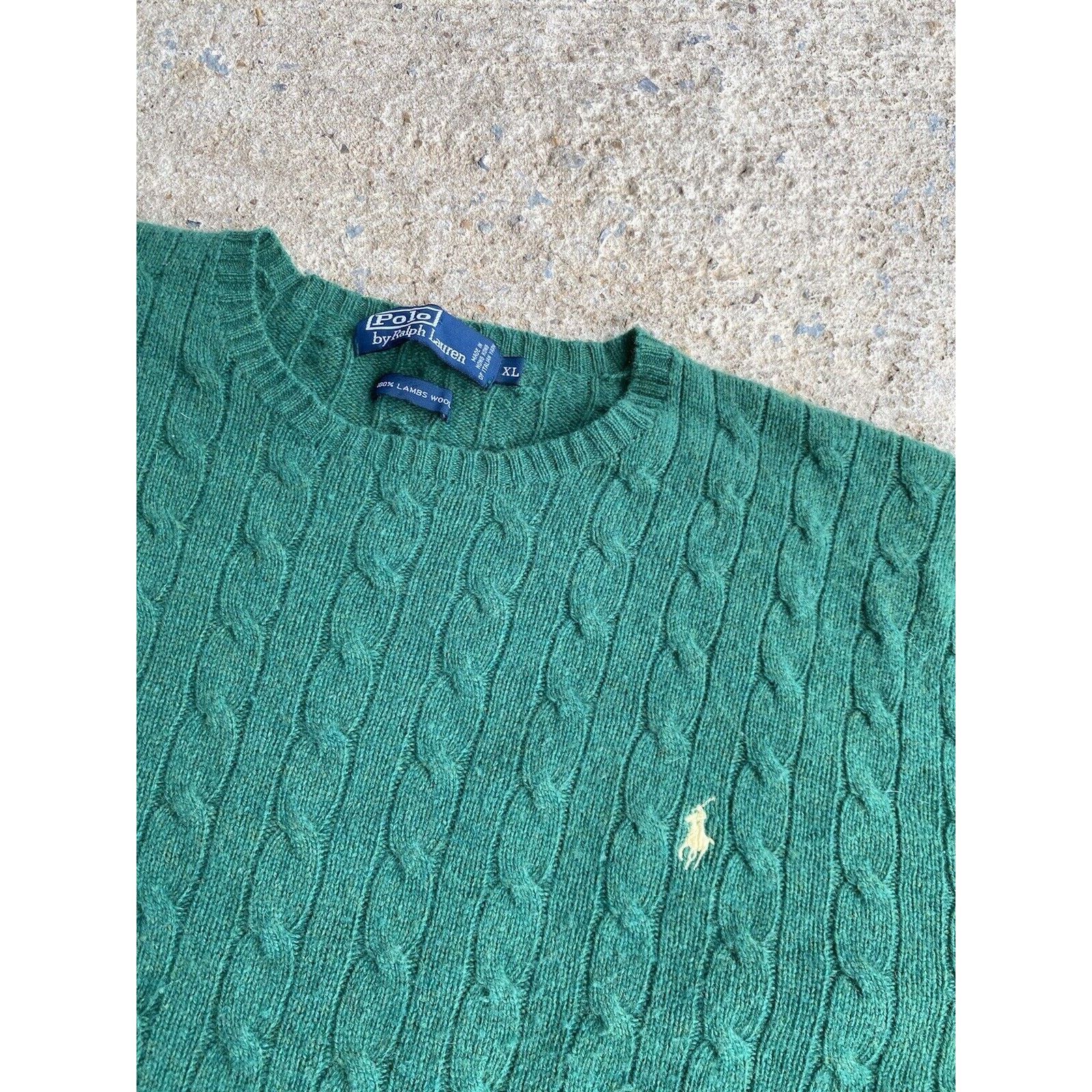 Polo Ralph Lauren Vintage Polo Ralph Lauren Lambs wool Cable Knit Sweater XL Size US XL / EU 56 / 4 - 2 Thumbnail