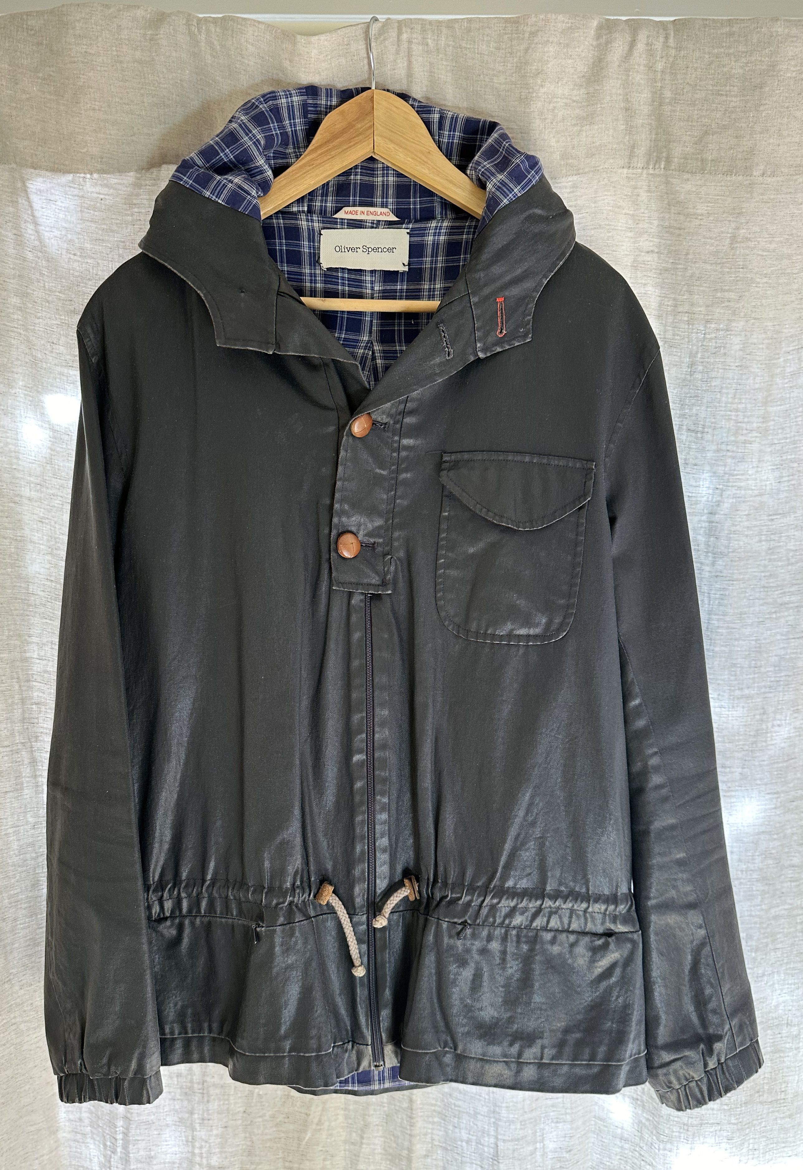 image of Oliver Spencer Vintage Navy Wax Jacket, Men's (Size Medium)