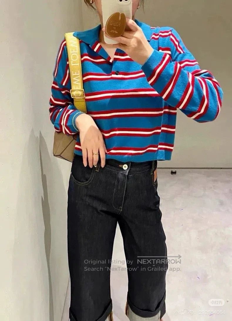 Loewe Loewe 23 Spring/Summer, blue striped leather logo polo kni Size XS / US 0-2 / IT 36-38 - 9 Thumbnail