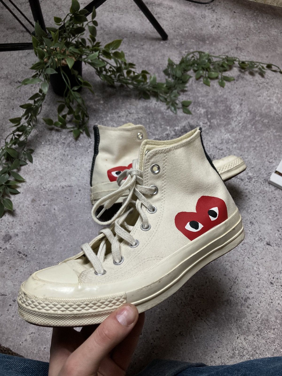 Comme des Garcons × Converse Vintage Comme des Garcons Converse Hi Top Sneakers Shoes Size US 6 / EU 39 - 11 Thumbnail