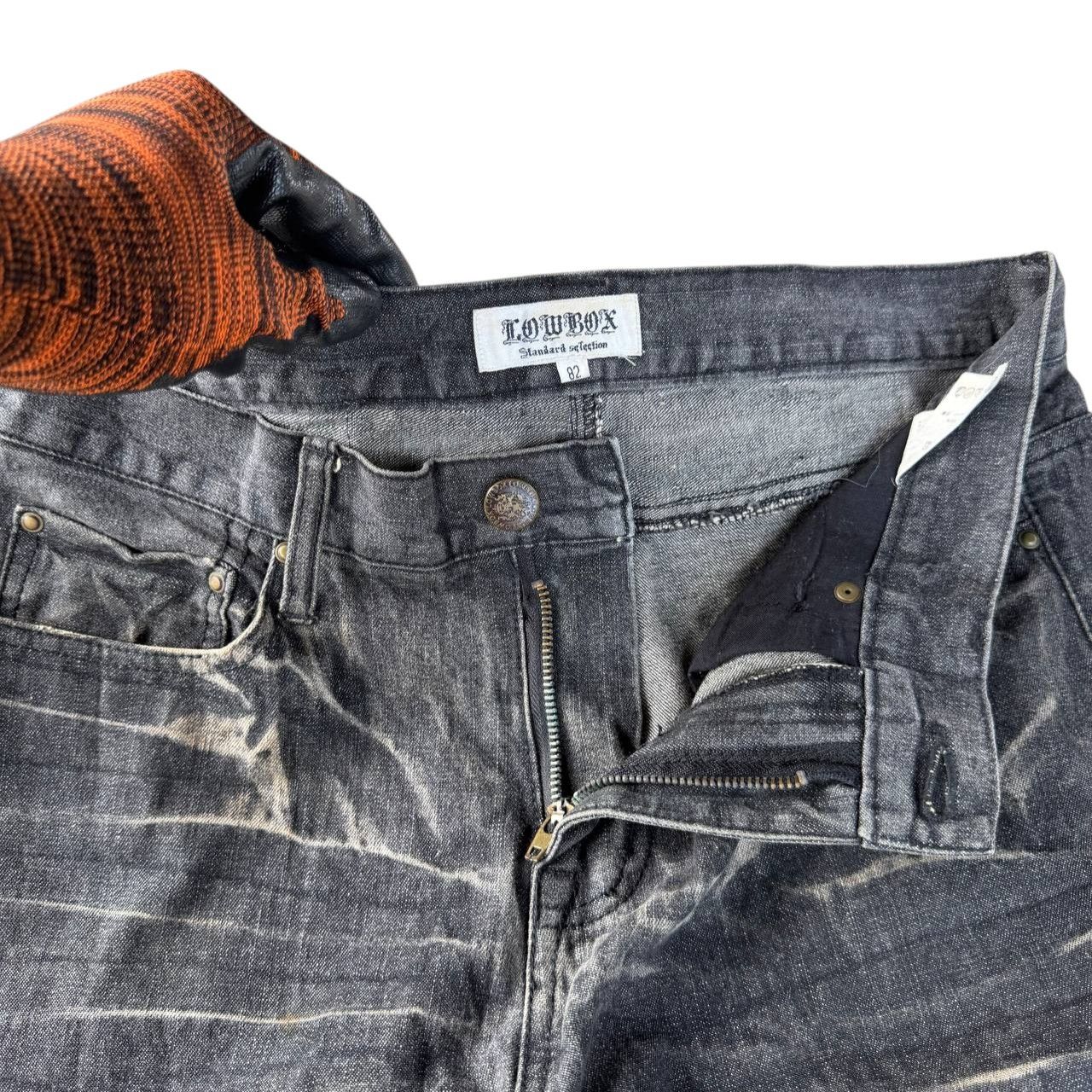 LOWBOX Archival LOWBOX Distressed Mud-Wash Denim Faded Black Grunge Size US 32 / EU 48 - 13 Thumbnail