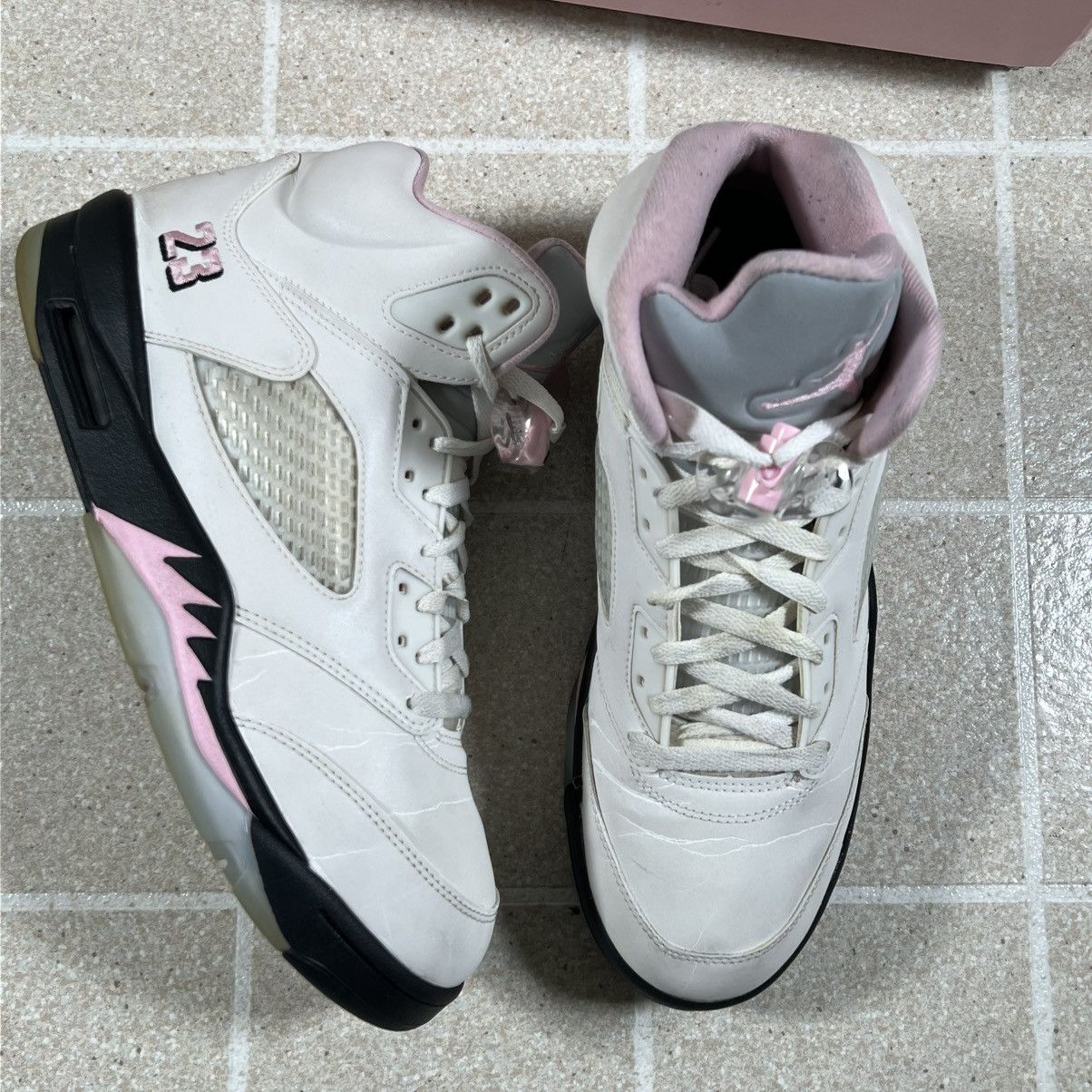 Jordan Brand Air Jordan 5 Men's Retro White/Medium Pink-Black Size 11.5 Size US 11.5 / EU 44-45 - 2 Thumbnail