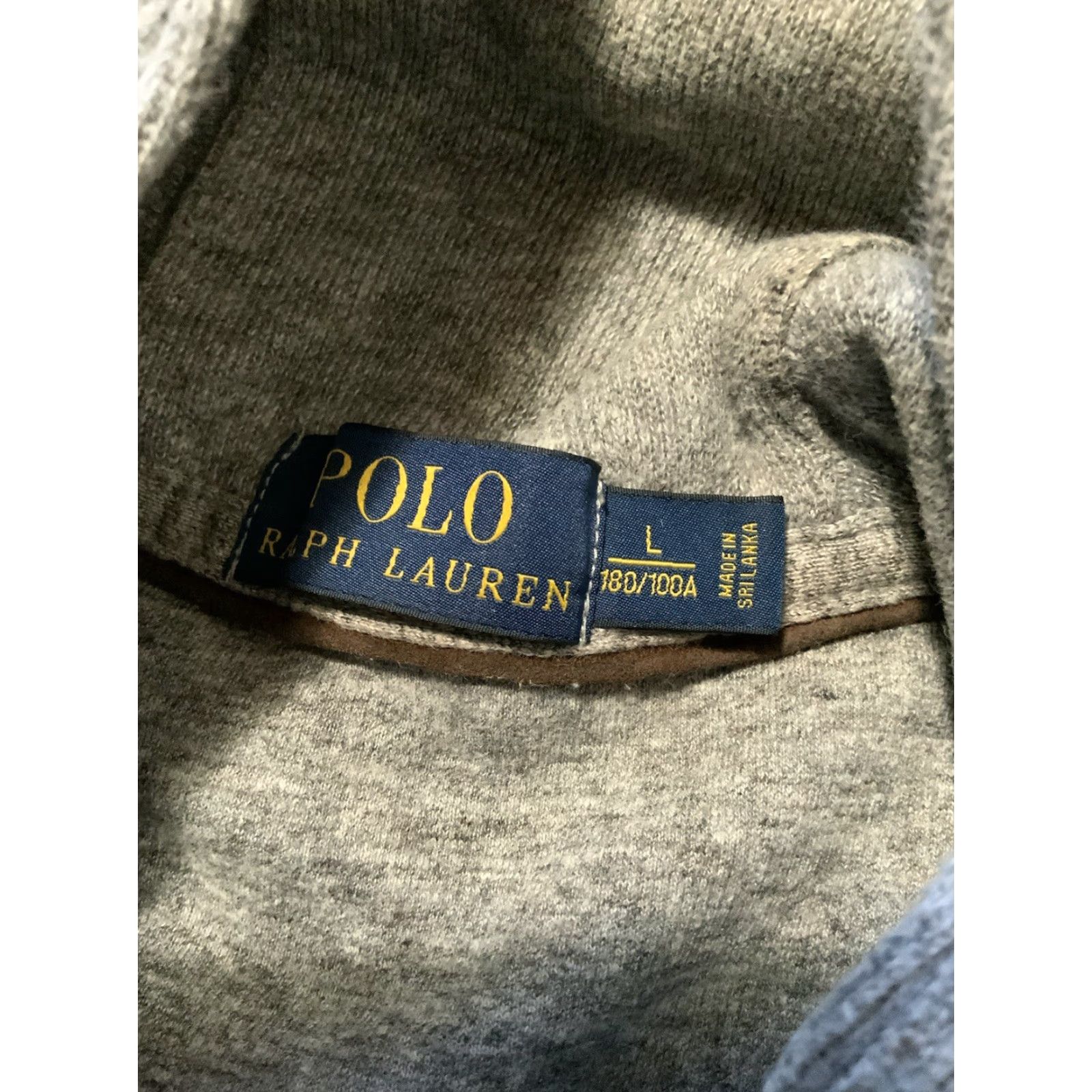 Polo Ralph Lauren VINTAGE Polo Ralph Lauren Pony Player Logo Rib Cotton Gray Shawl Estate Sweater Sz. L Size US L / EU 52-54 / 3 - 6 Thumbnail