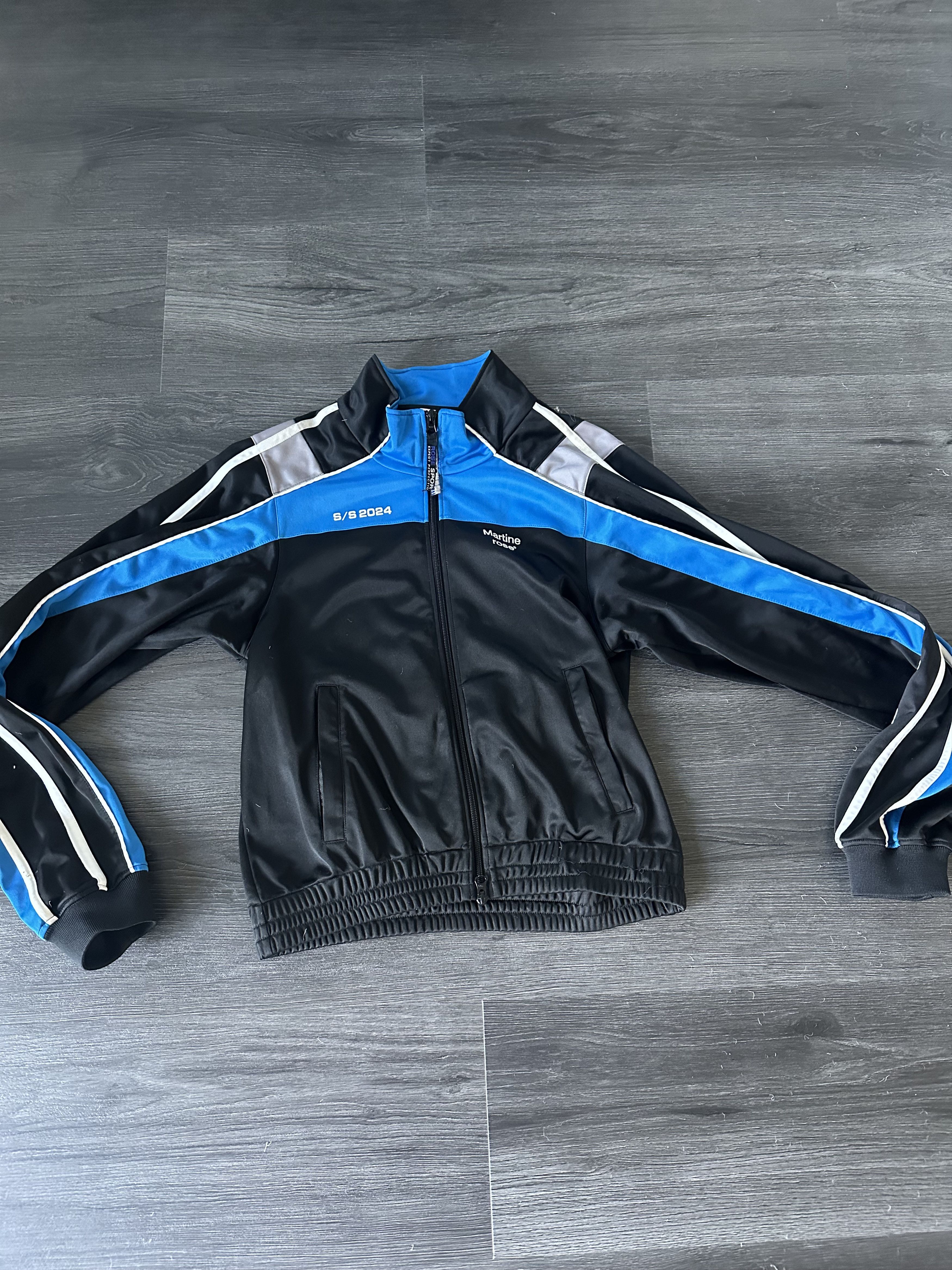 Martine Rose Martine Rose Shrunked Track Jacket Black/Blue | Grailed