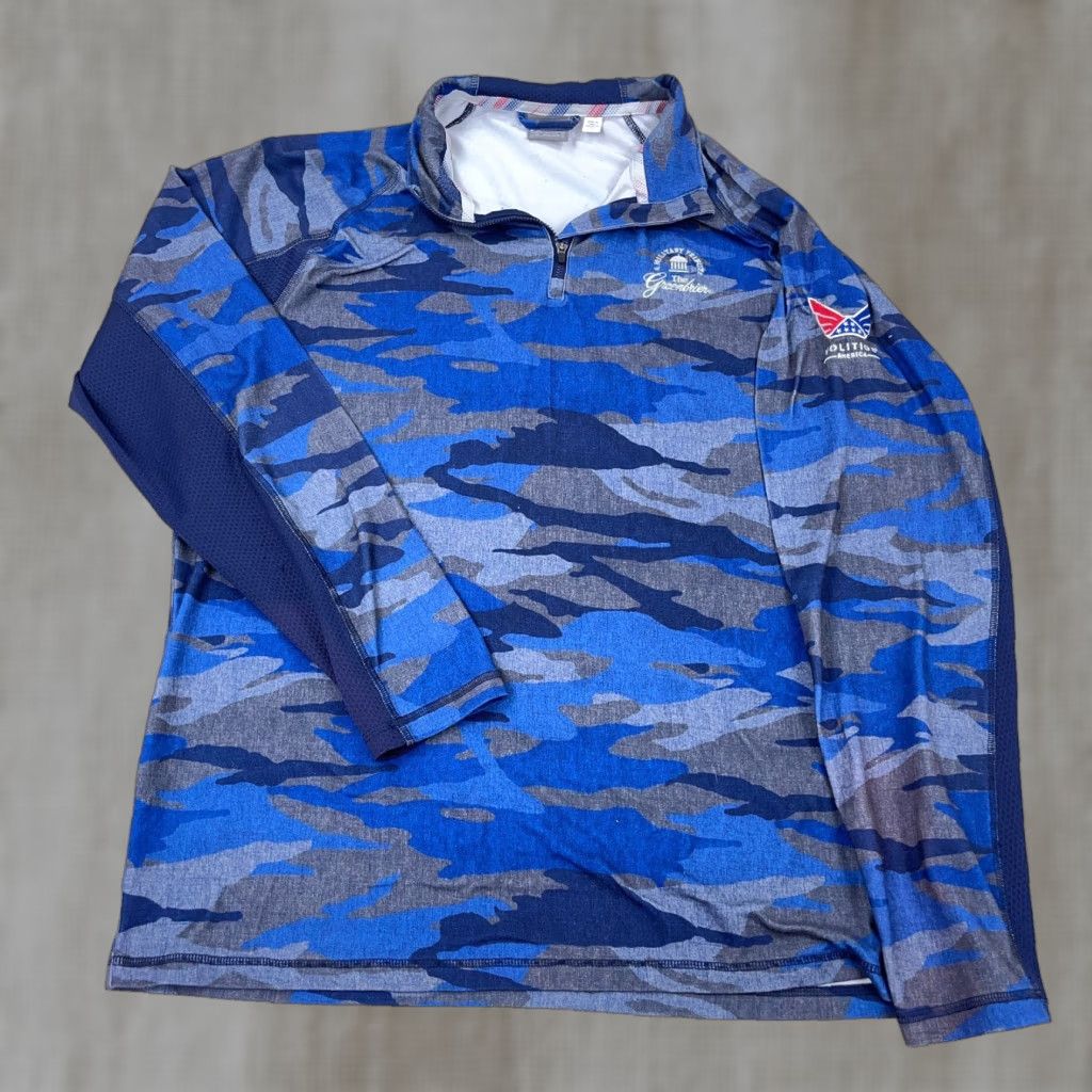 Puma Puma Sweater Men Large Blue Camo Voltron Pullover Quarter Zip Greenbrier Classic Size US L / EU 52-54 / 3 - 1 Thumbnail