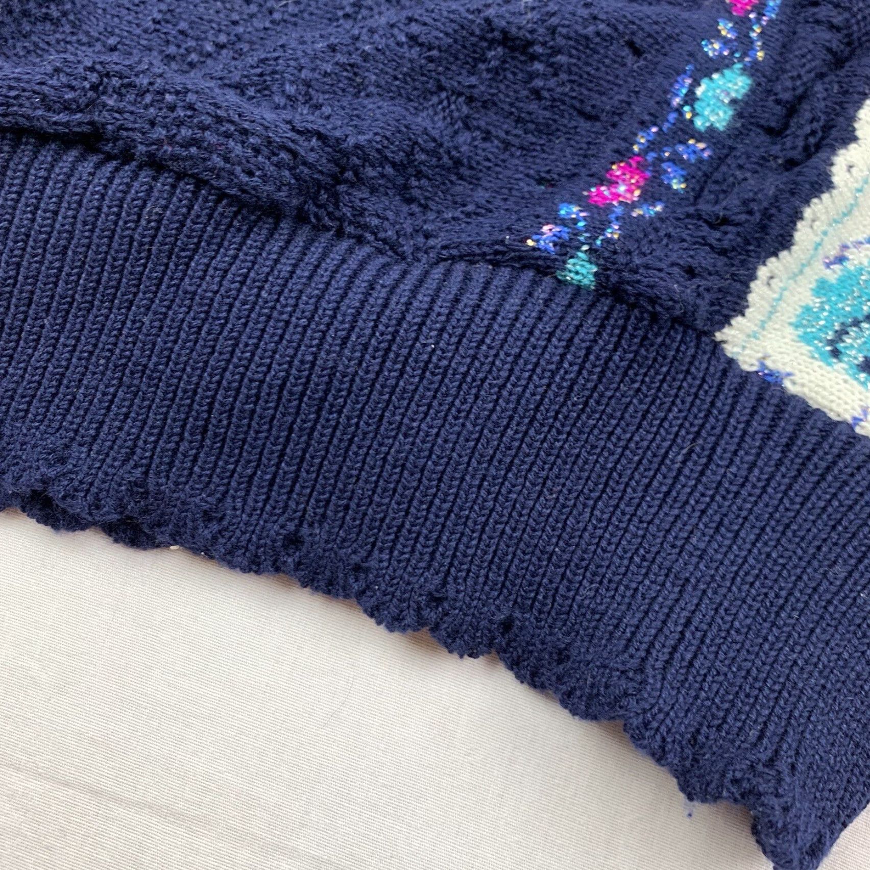 Vintage VINTAGE Bay Point Threads Sweater Womens L Blue Glitter Pullover 90s Knit Crew Neck Long Sleeve Size L / US 10 / IT 46 - 6 Thumbnail