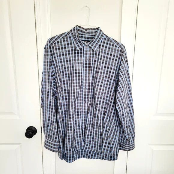 Club Room Regular Fit Tartan Plaid Collared Long Slv Button-Up Shirt Size US XL / EU 56 / 4 - 2 Thumbnail