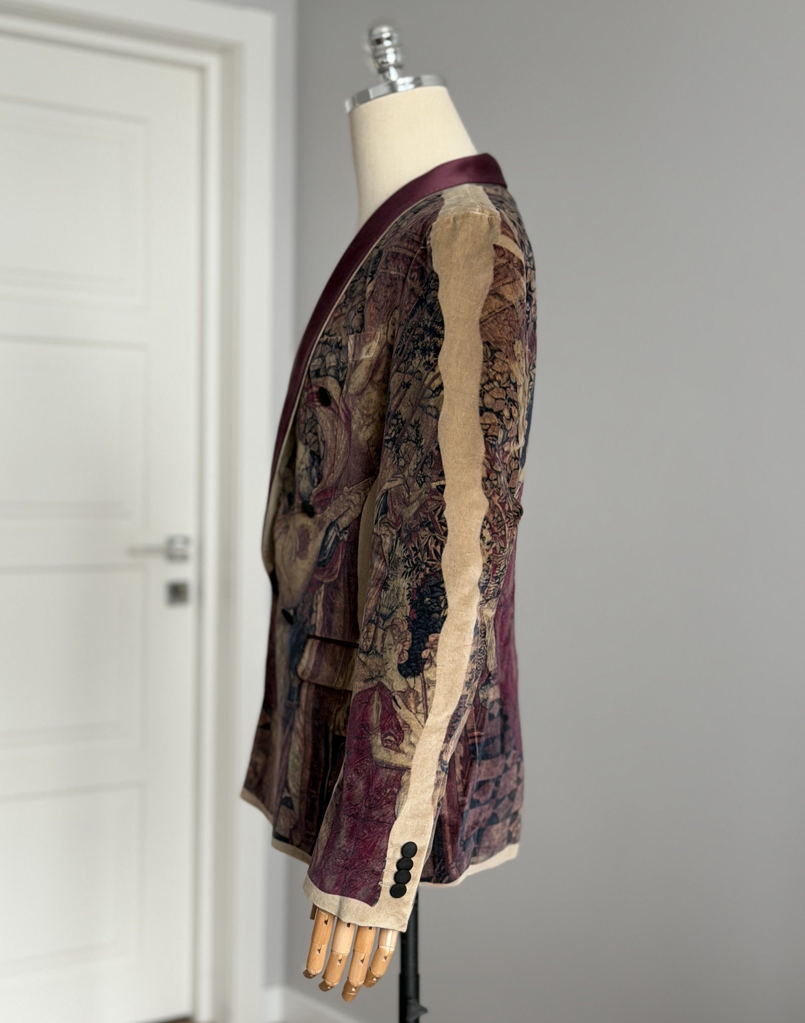 Dolce & Gabbana DOLCE & GABBANA Velvet Blazer Jacket Fresco Renaissance Size 48R - 8 Thumbnail