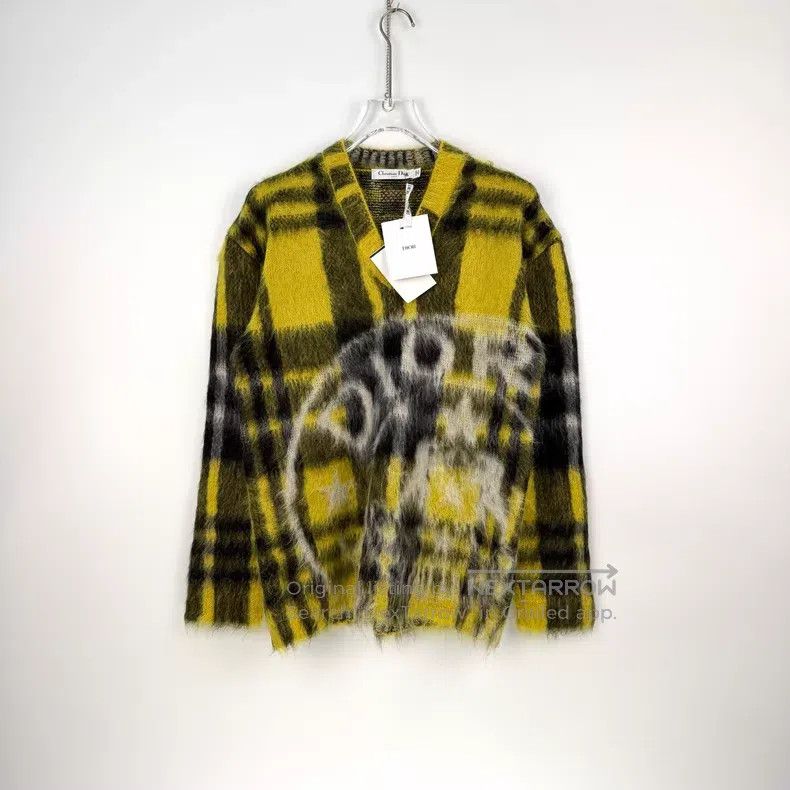 Dior Dior Yellow plaid horsehair sweater Size XXS / US 00 / IT 34 - 3 Thumbnail