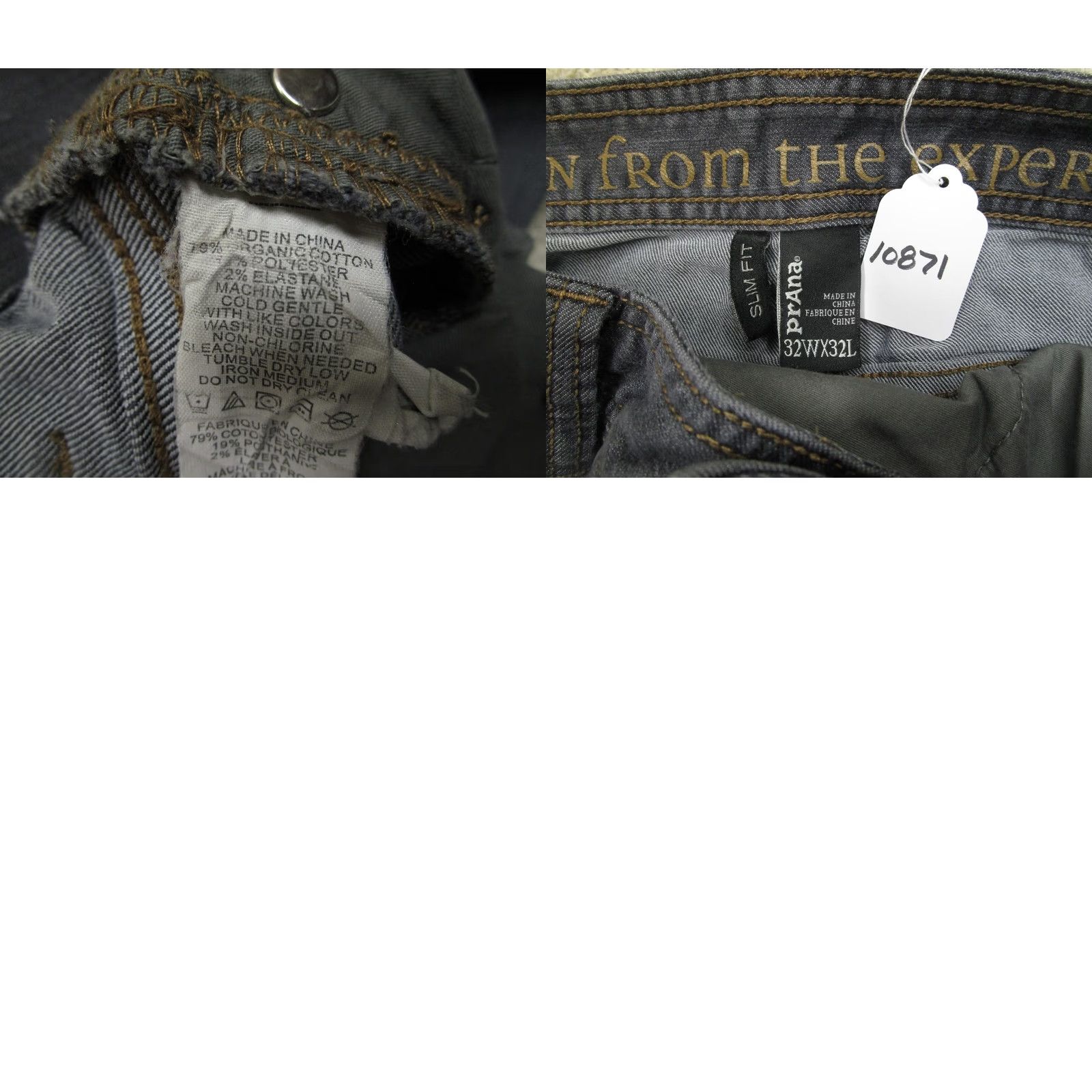 Prana prAna Jeans Slim Mens 32x32 Gray Straight Denim Cotton Polyester 5-Pocket Regular Zip Closure Slim Fit Classic Modern Preppy Style Boys? Size US 32 / EU 48 - 8 Thumbnail