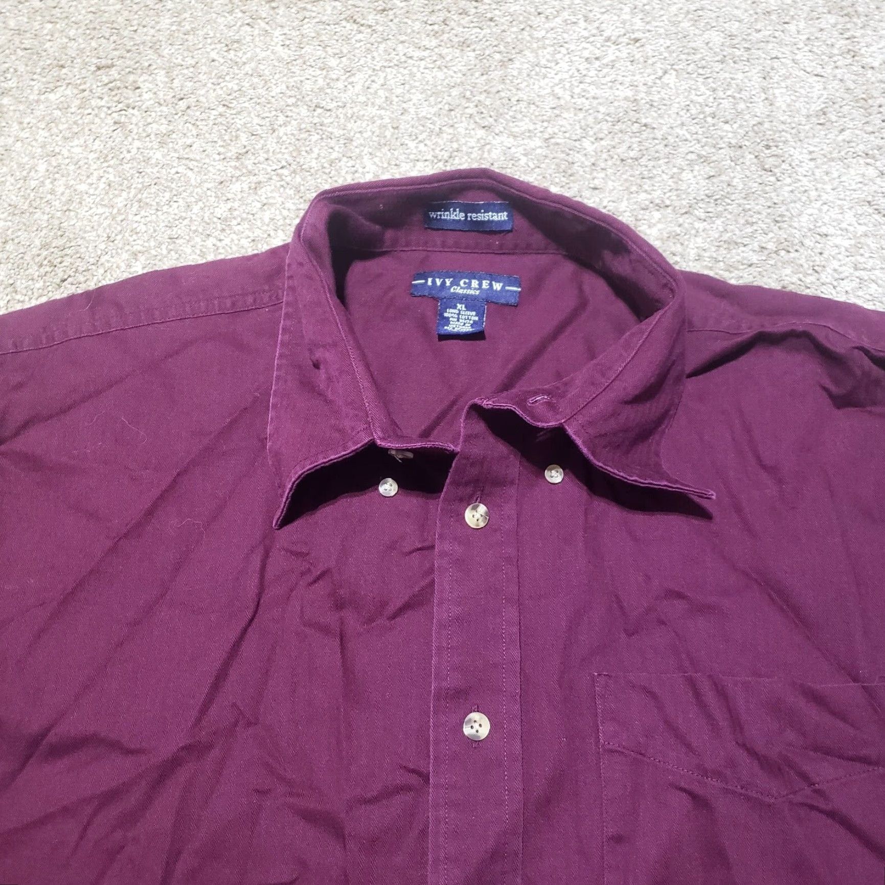 Vintage VINTAGE Ivy Crew Shirt Adult XL Purple Solid Long Sleeve Button-Up Shirt Mens Size US XL / EU 56 / 4 - 2 Thumbnail