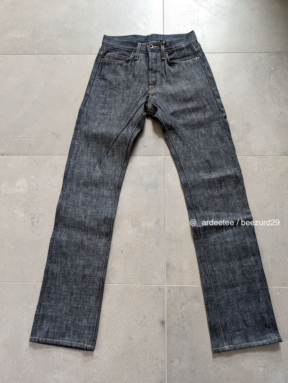 image of Rick Owens Drkshdw Ss19 Limited Run Selvedge Torrance Cut Jeans Raw Indigo, Women's (Size 26)
