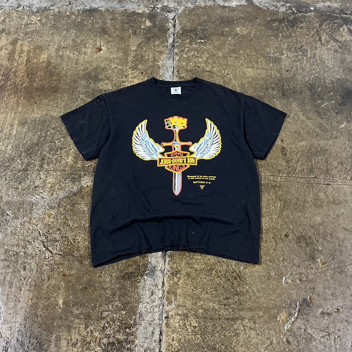 Harley Davidson × Vintage Vintage 90s Harley Davidson Jesus Parody Biker Tee Shirt Size US M / EU 48-50 / 2 - 2 Thumbnail
