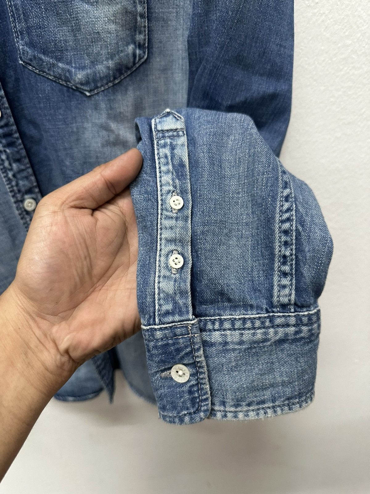 GOSTAR DE FUGA Gostar De Fuga Japan Denim Acid Wash Button Up Shirt Size US M / EU 48-50 / 2 - 13 Thumbnail
