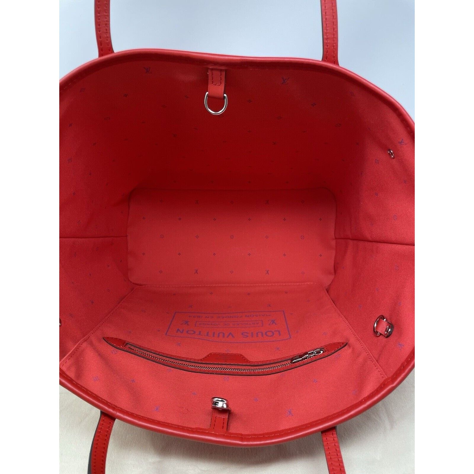 Louis Vuitton Louis Vuitton Neverfull Tote MM Pink/Red/White Canvas Size ONE SIZE - 10 Thumbnail