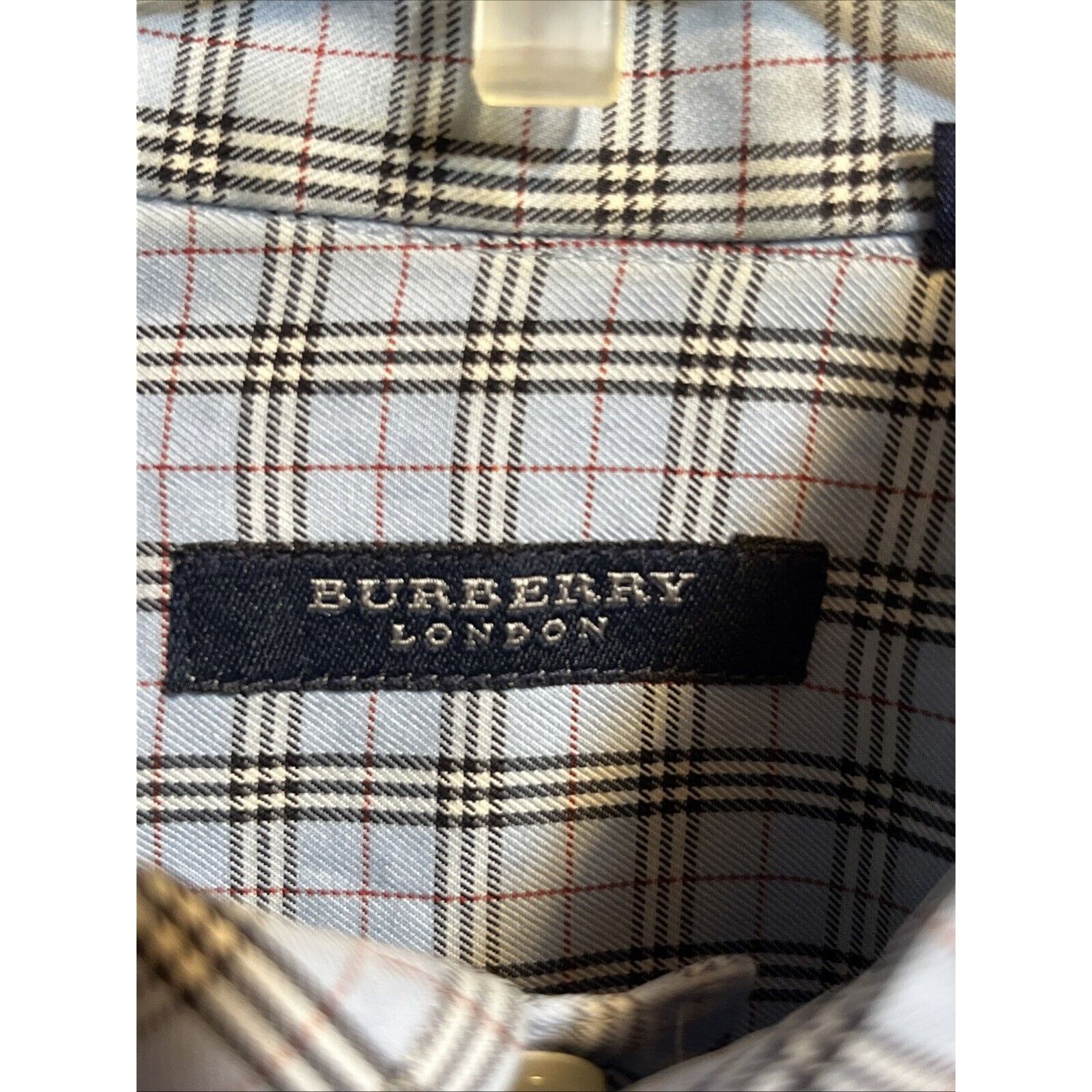 Burberry Burberry Men M Blue Plaid Long Sleeve Button Up Cotton Shirt Size US M / EU 48-50 / 2 - 3 Thumbnail