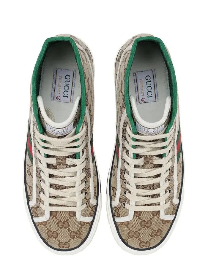 Gucci o1s1wg110425 Tennis 1977 High-Top Sneakers in Beige Size US 15 / EU 48 - 4 Thumbnail