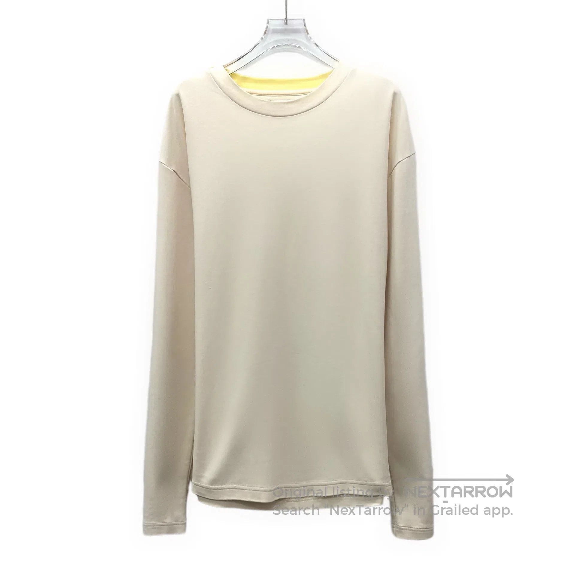 Bottega Veneta Bottega Veneta Nude cotton round-neck long-sleeve knit top Size L / US 10 / IT 46 - 1 Thumbnail