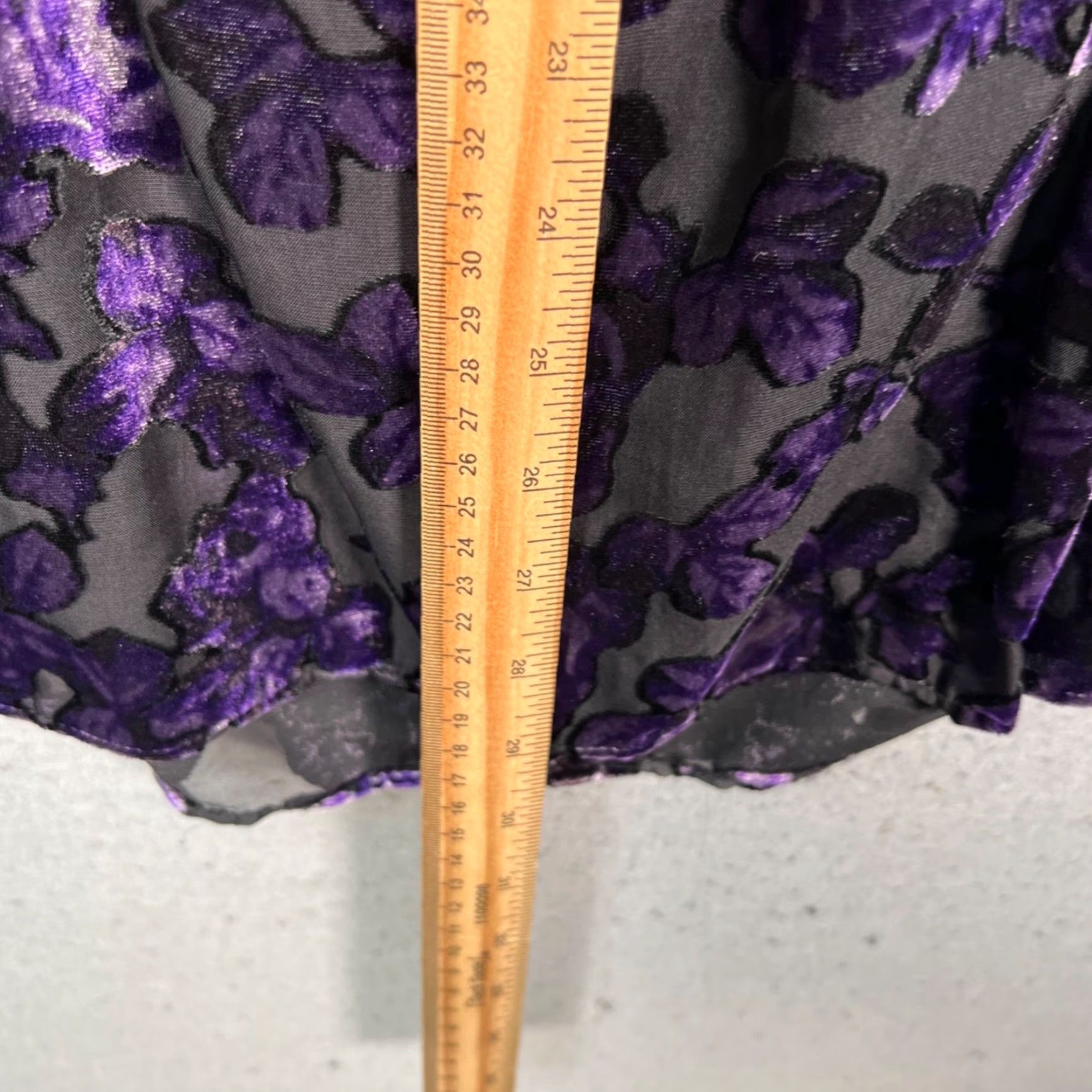 Zara Zara Womens Medium Floral Velvet Sheer Purple & Black Long-Sleeve Tunic Dress Size M / US 6-8 / IT 42-44 - 6 Thumbnail