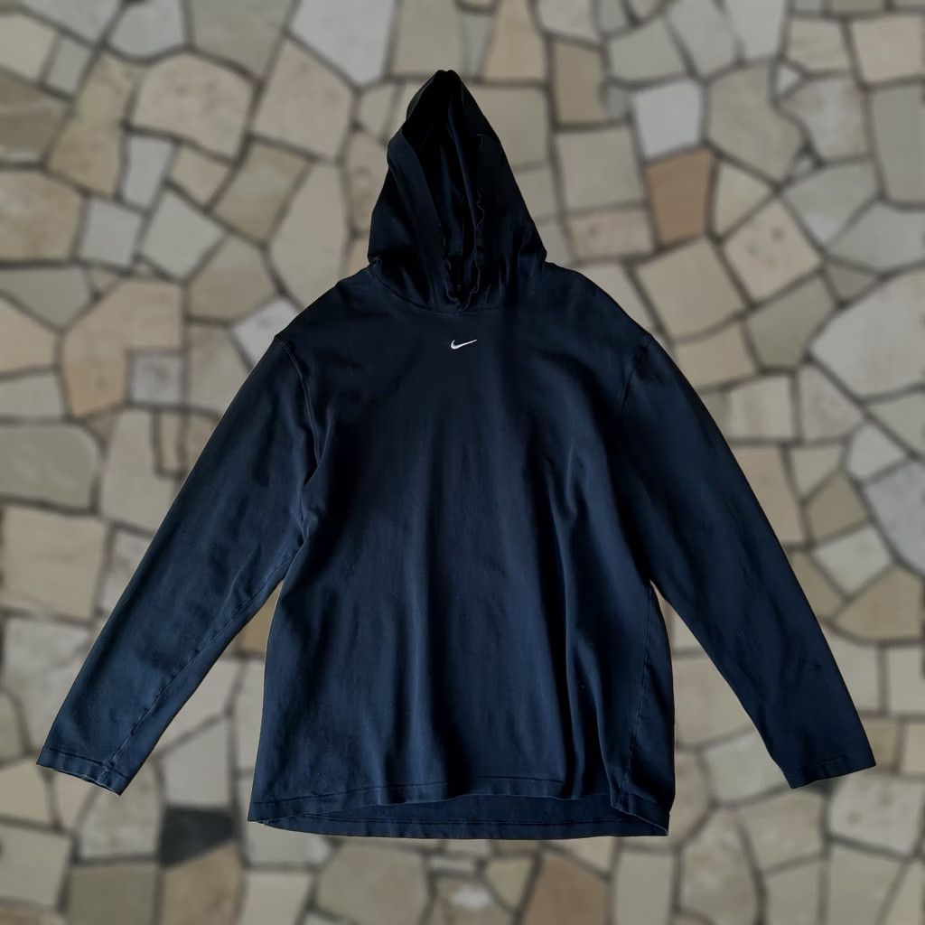 Nike VINTAGE Nike Essentials Center Swoosh Hooded Pullover Men XL Black Long Sleeve Pullover Comfort Embroidered Logo 90s Vtg Y2K Gym & Training Mens Size US XL / EU 56 / 4 - 1 Thumbnail