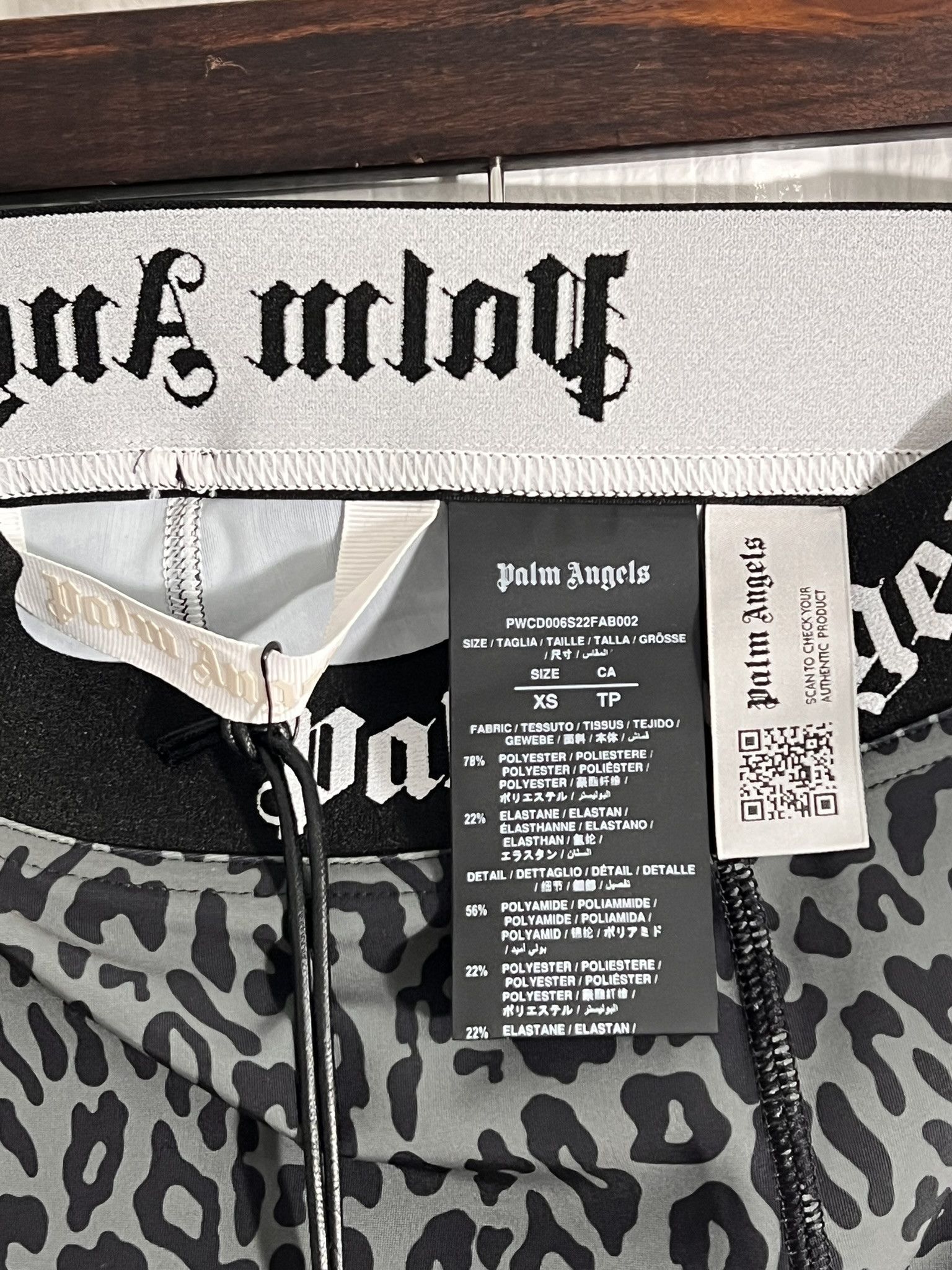 Palm Angels NEW PALM ANGELS Leopard Leggings Camo Stretchy Black XS Size 22" - 9 Thumbnail