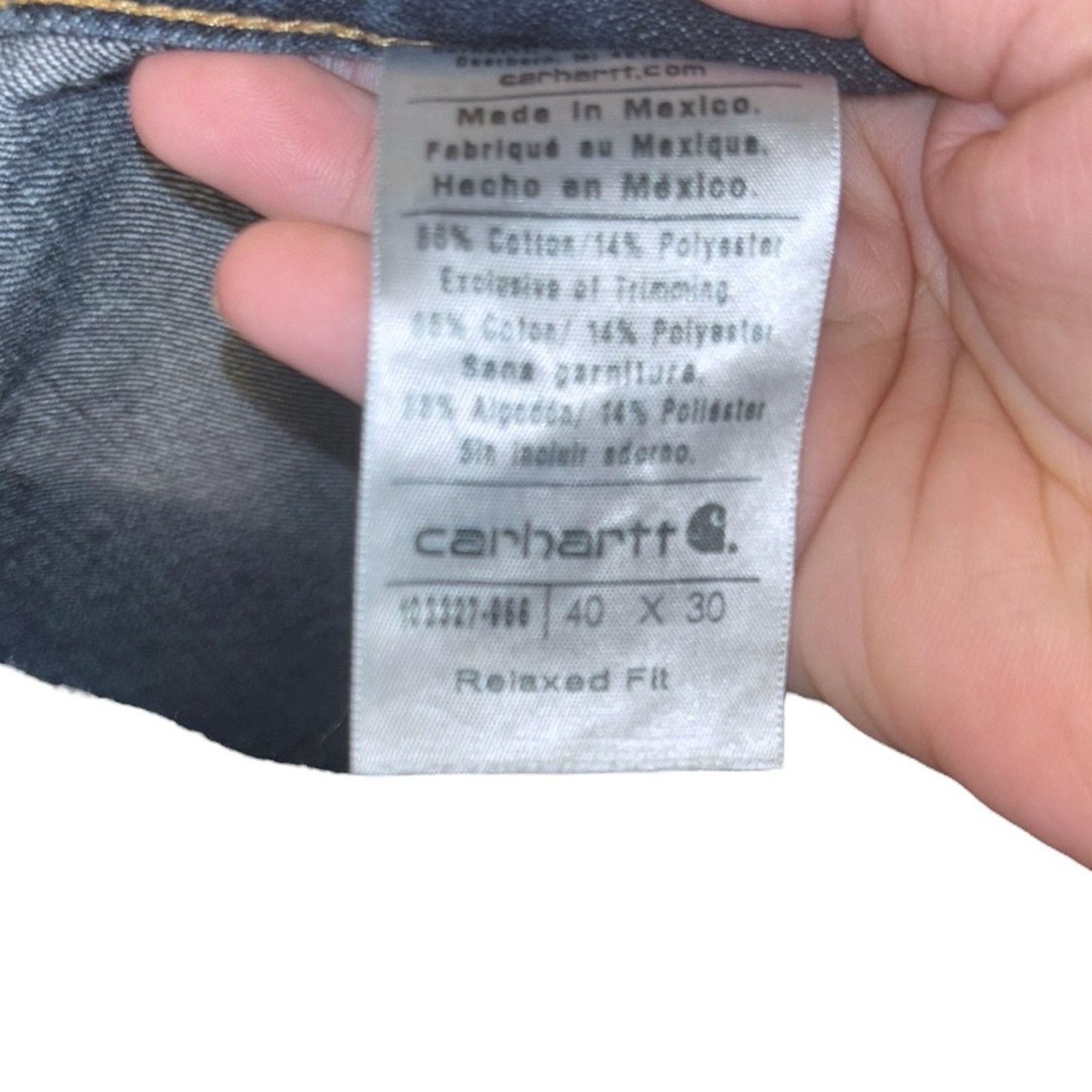 Carhartt Carhartt Men's Dark Blue Relaxed Fit Carpenter Jeans Size US 40 / EU 56 - 4 Thumbnail